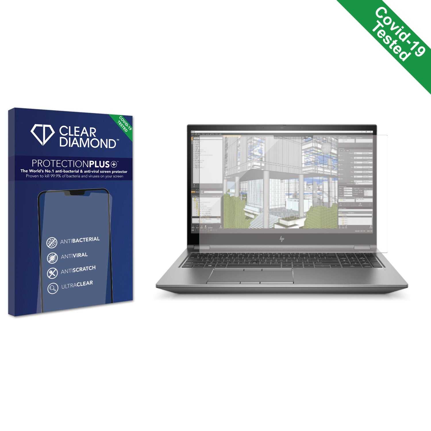 ScreenShield, Clear Diamond Anti-viral Screen Protector for HP ZBook Fury 17.3" G8 Non-Touch