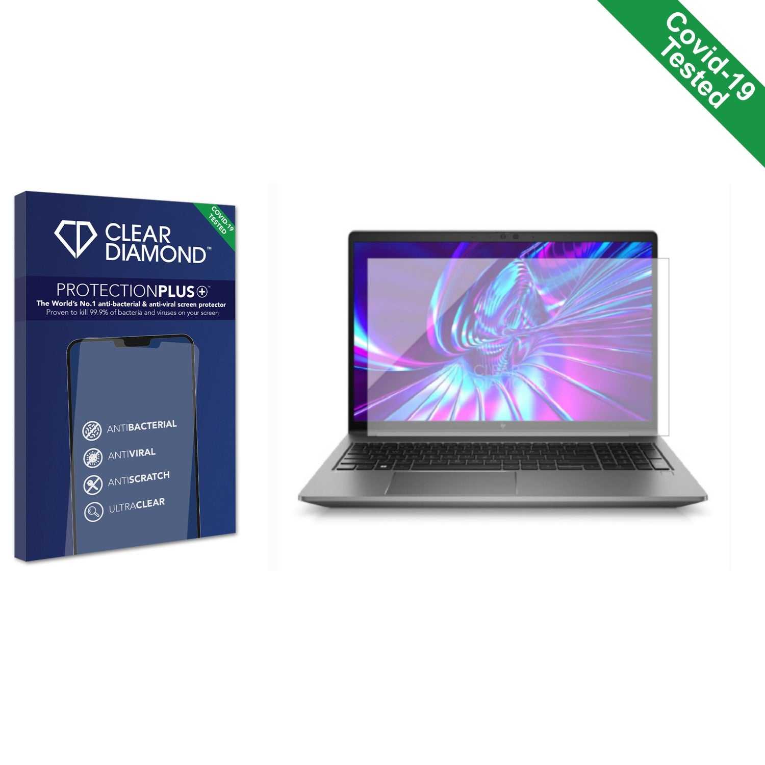 ScreenShield, Clear Diamond Anti-viral Screen Protector for HP Zbook Power 15 G9