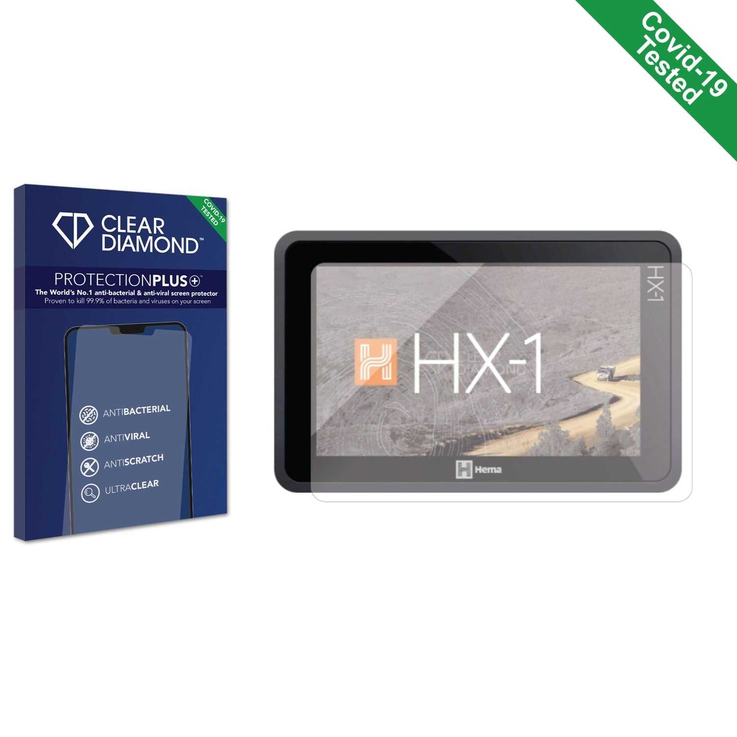 ScreenShield, Clear Diamond Anti-viral Screen Protector for Hema HX-1 Navigator