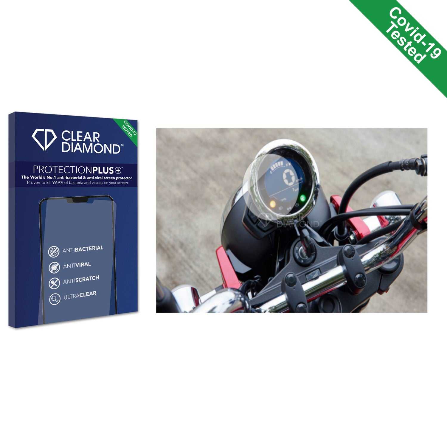 ScreenShield, Clear Diamond Anti-viral Screen Protector for Honda DAX ST125 2023