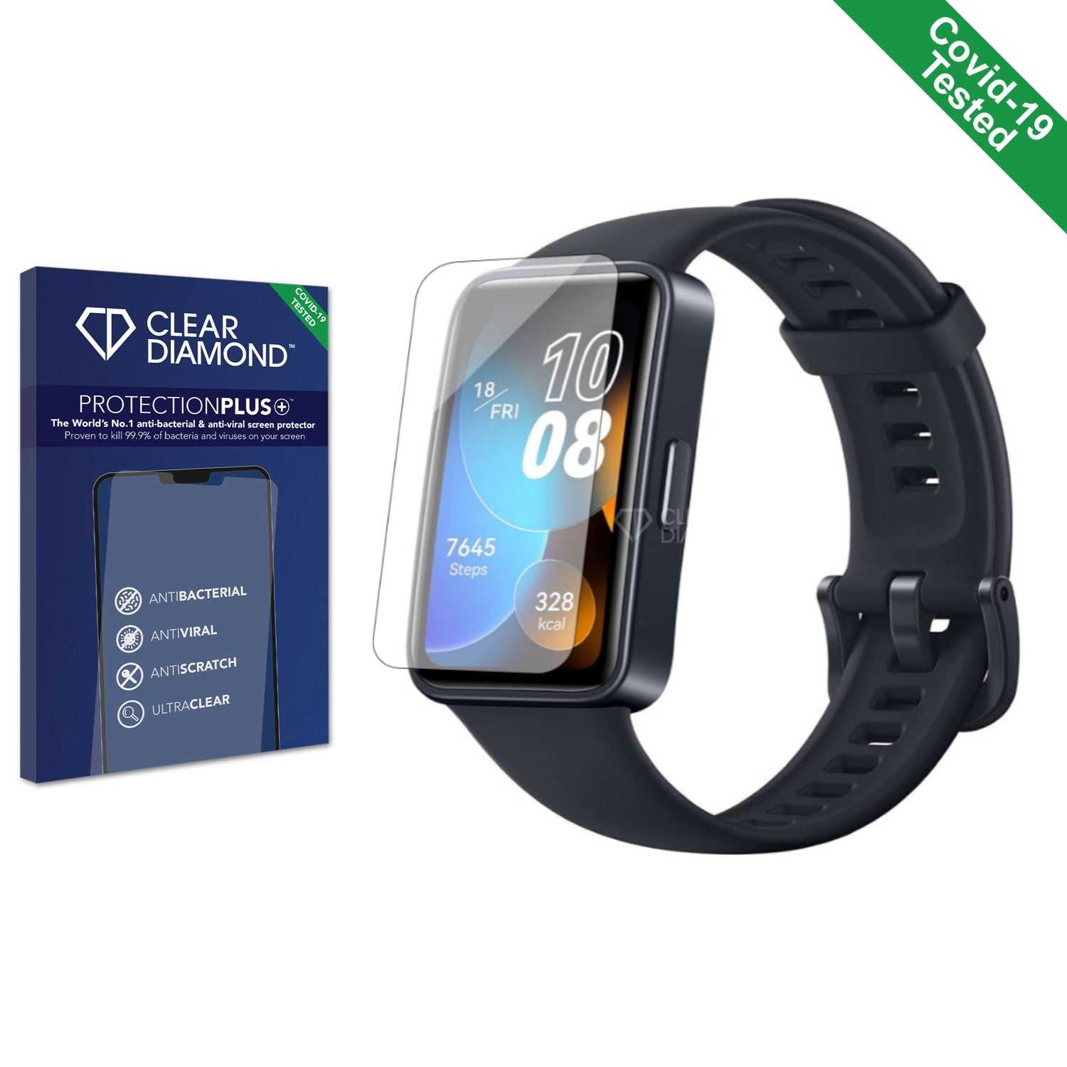 ScreenShield, Clear Diamond Anti-viral Screen Protector for Huawei Band 8