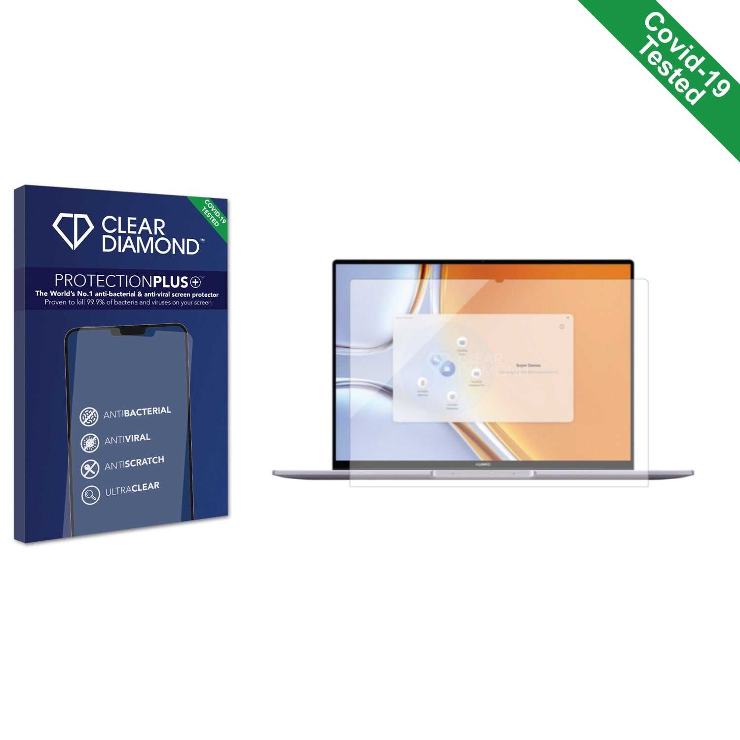 ScreenShield, Clear Diamond Anti-viral Screen Protector for Huawei MateBook 16s 2023