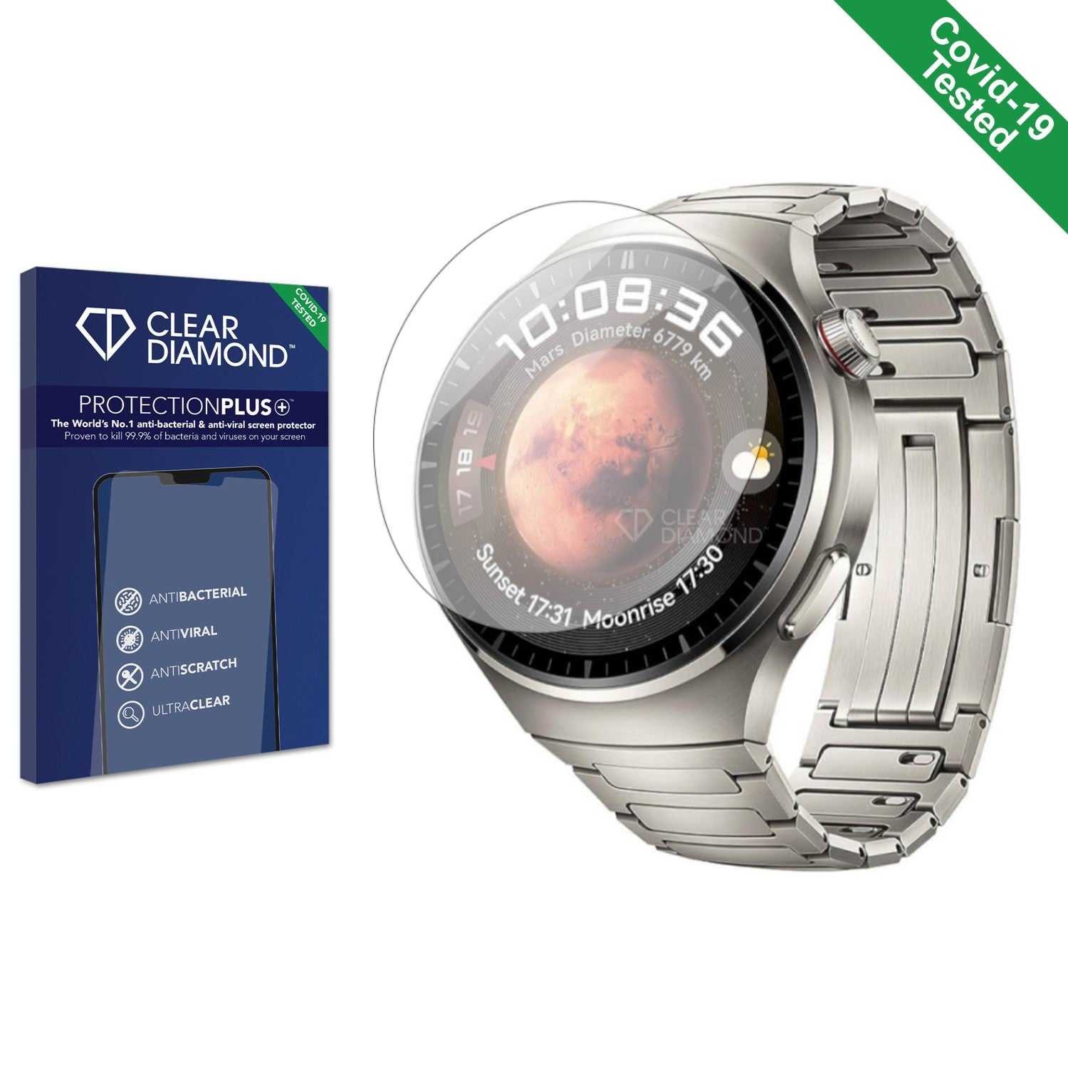 ScreenShield, Clear Diamond Anti-viral Screen Protector for Huawei Watch 4