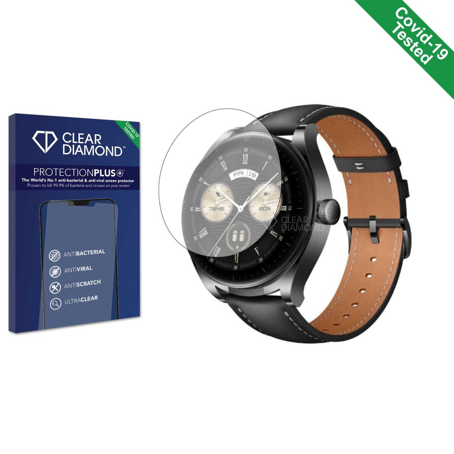 ScreenShield, Clear Diamond Anti-viral Screen Protector for Huawei Watch Buds