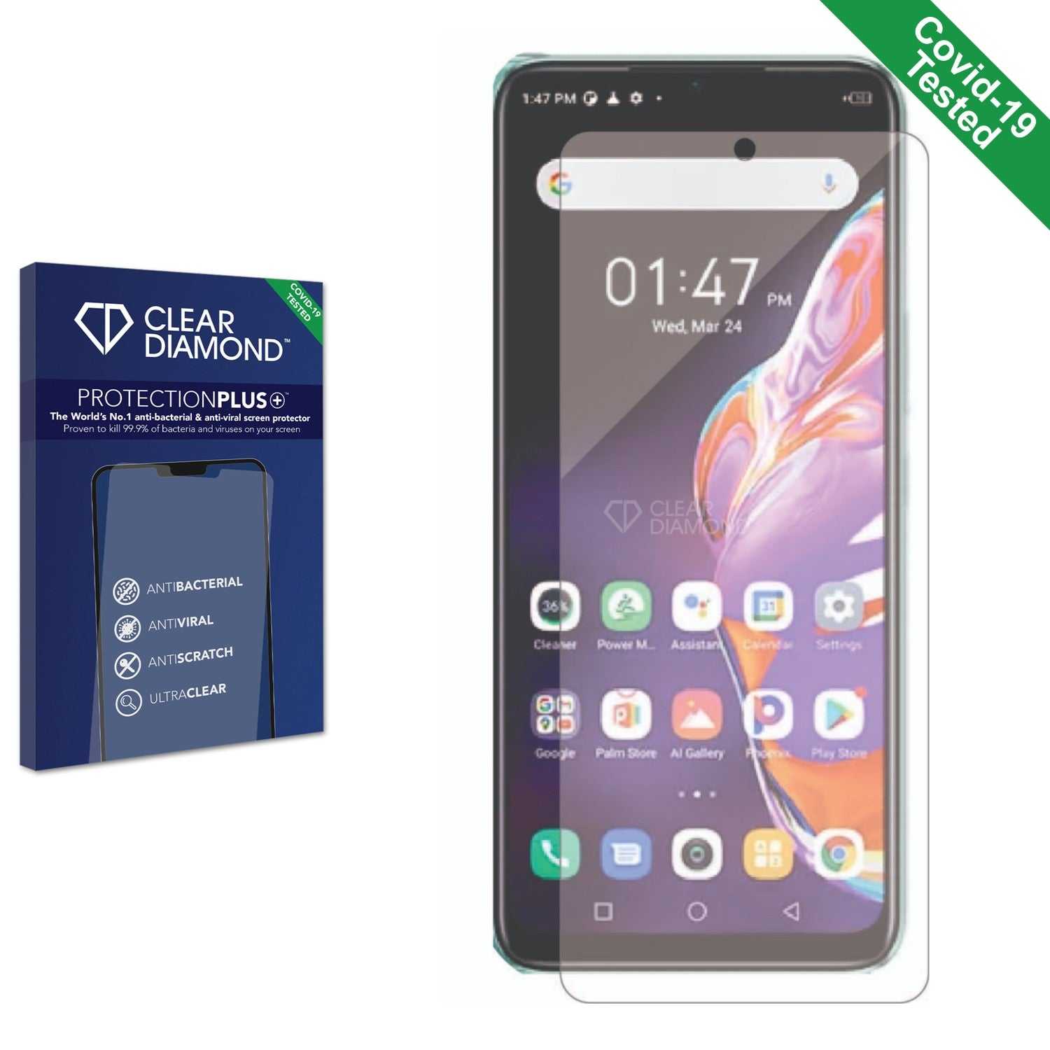 ScreenShield, Clear Diamond Anti-viral Screen Protector for Infinix Hot 10s