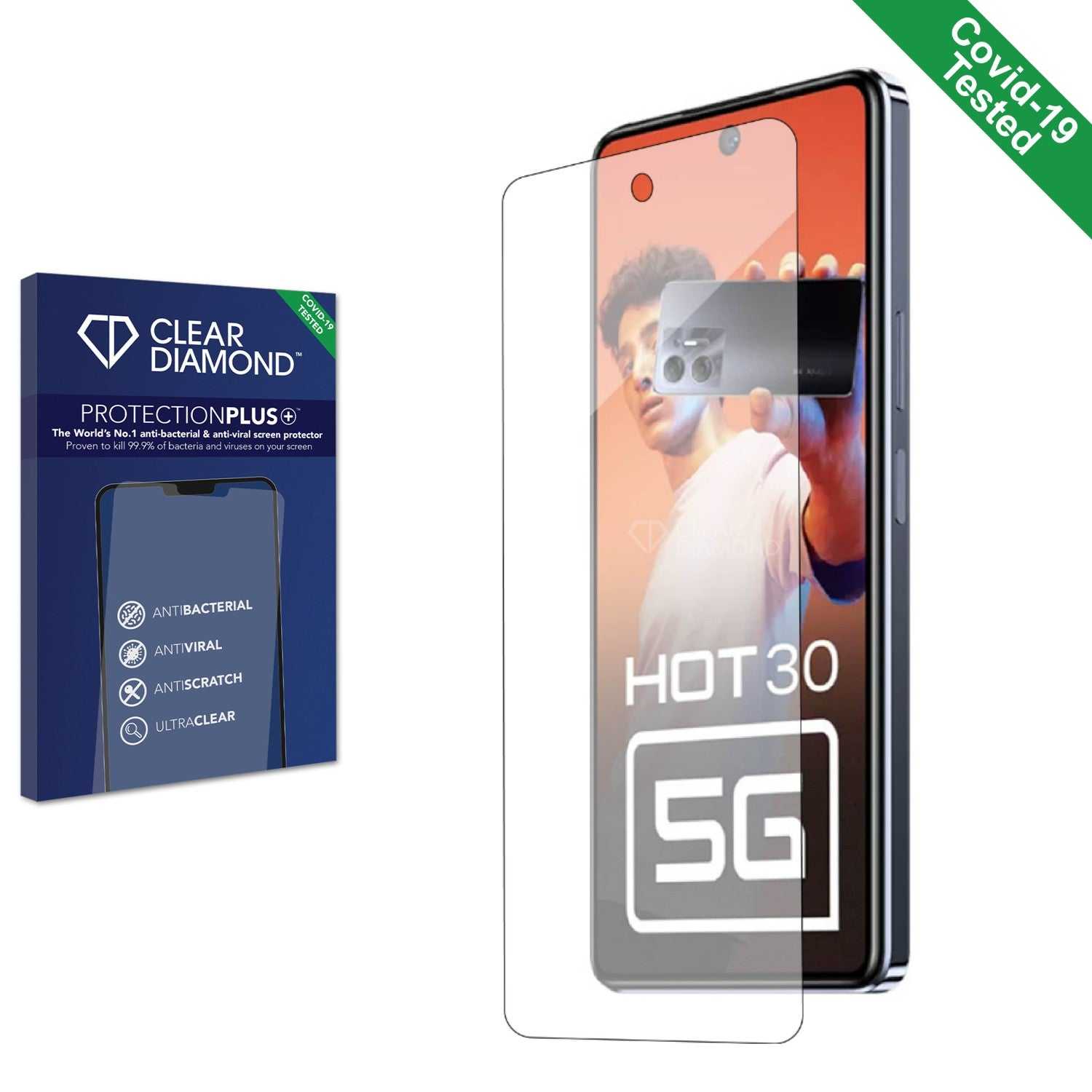 ScreenShield, Clear Diamond Anti-viral Screen Protector for Infinix Hot 30 5G