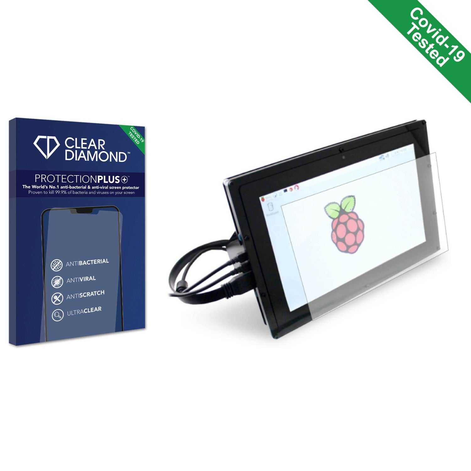 ScreenShield, Clear Diamond Anti-viral Screen Protector for Joy-IT 7 LCD Display