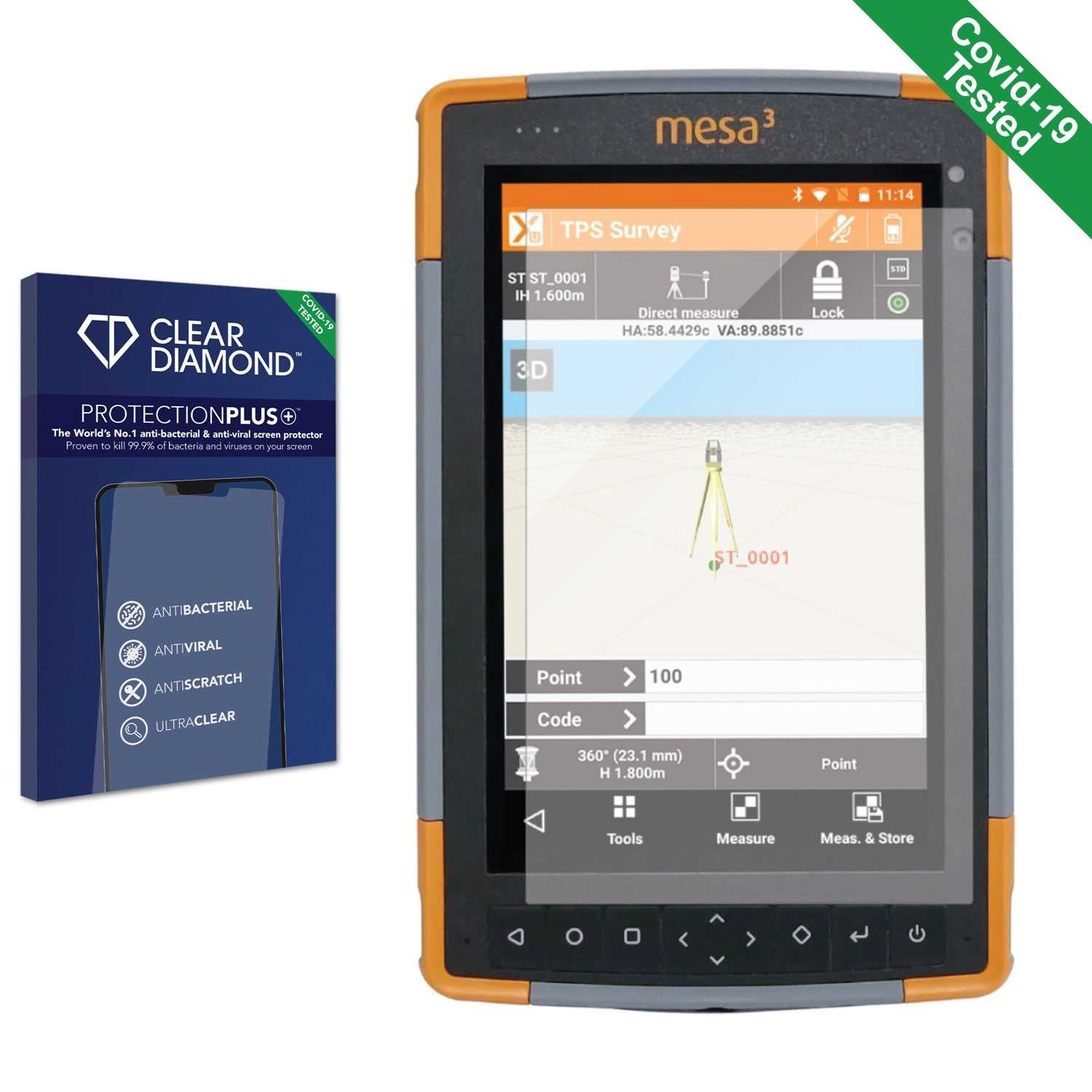 ScreenShield, Clear Diamond Anti-viral Screen Protector for Juniper Systems Mesa 3 Rugged Tablet