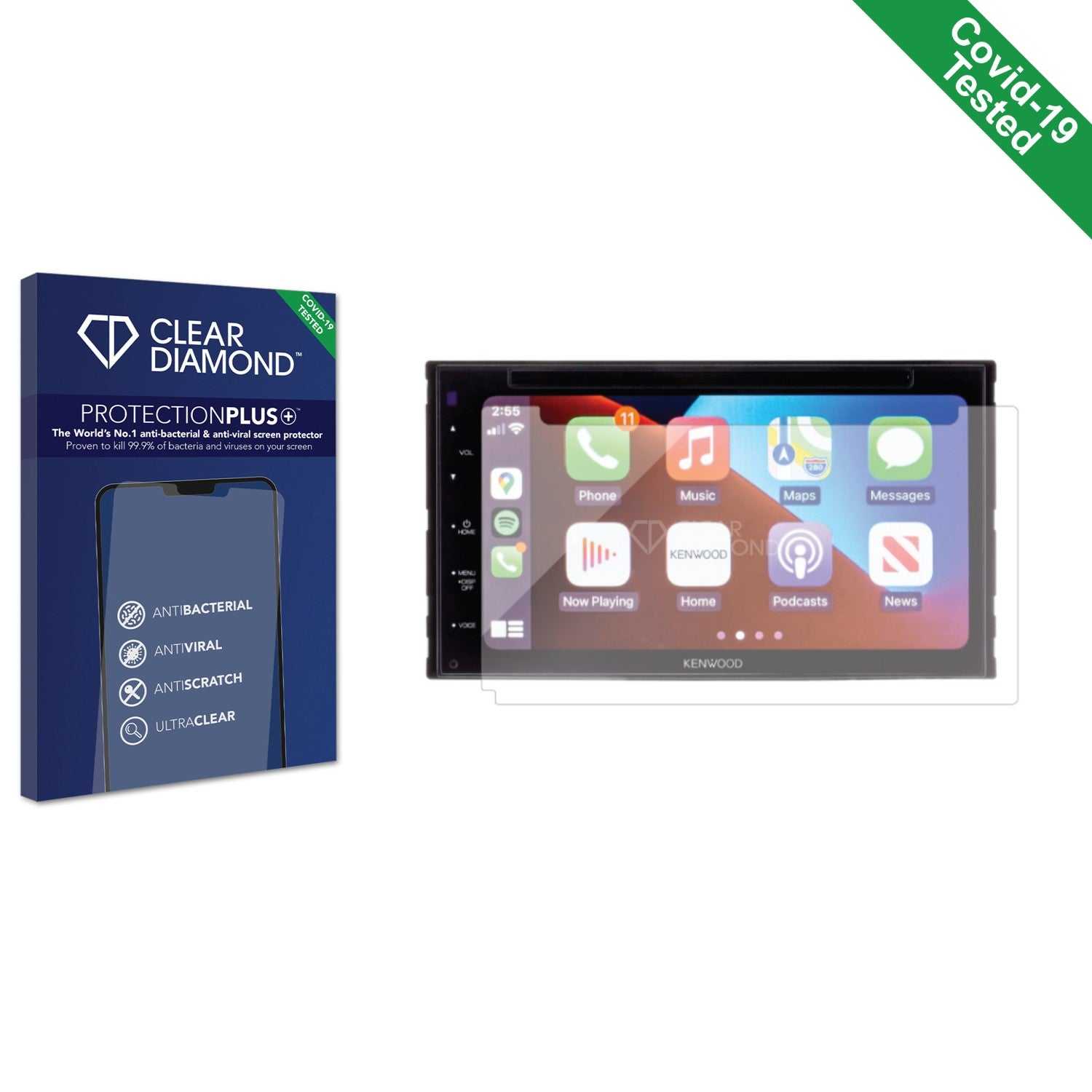 ScreenShield, Clear Diamond Anti-viral Screen Protector for Kenwood DDX5707S