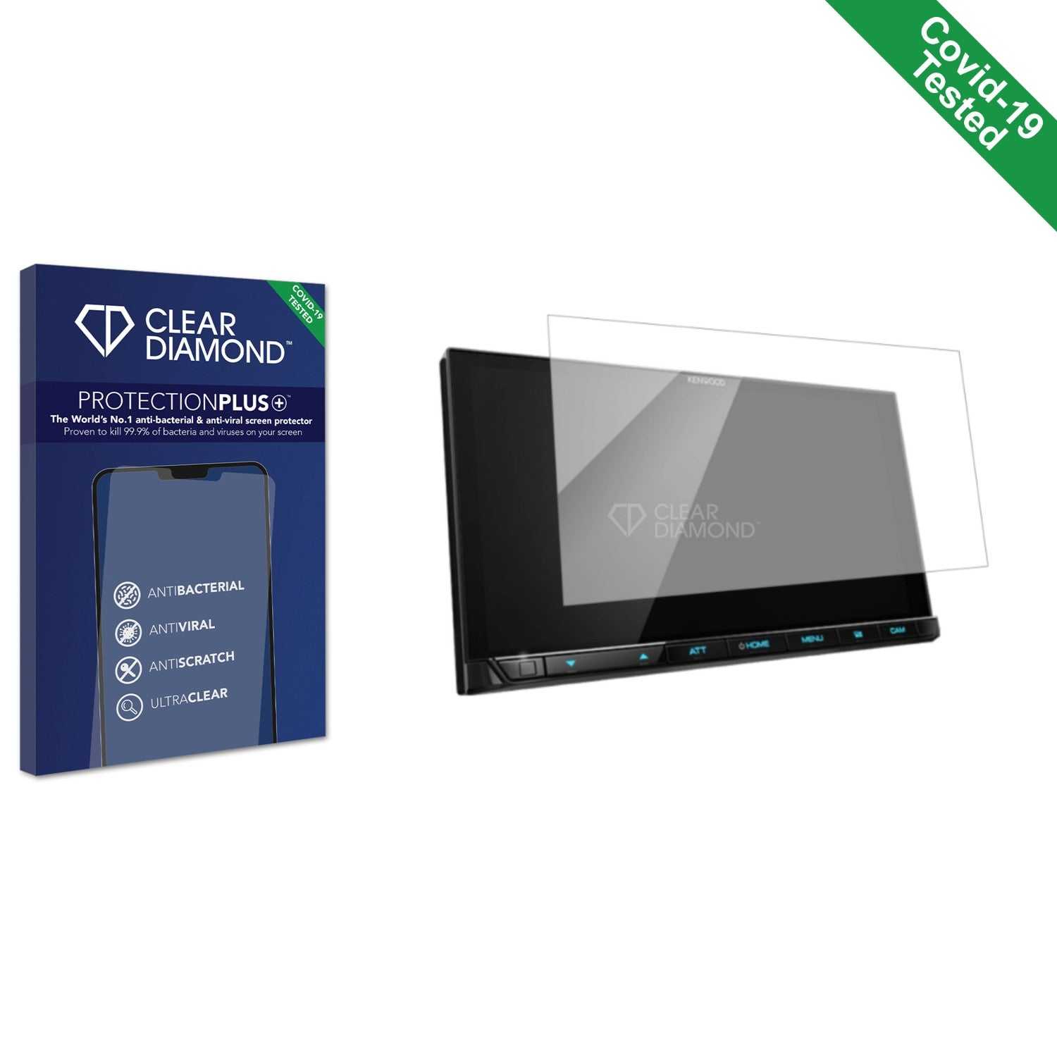 ScreenShield, Clear Diamond Anti-viral Screen Protector for Kenwood DMX8521S