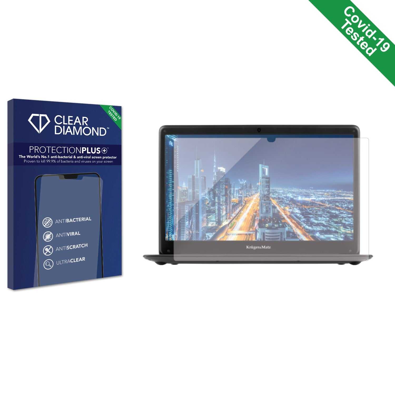 ScreenShield, Clear Diamond Anti-viral Screen Protector for Kruger&Matz Ultrabook KM1407