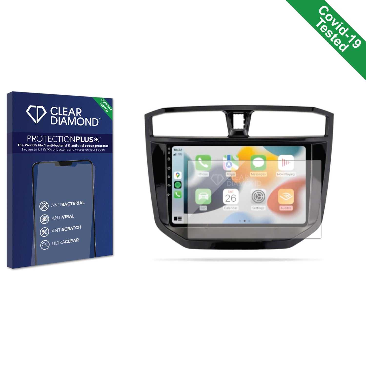 ScreenShield, Clear Diamond Anti-viral Screen Protector for LDV T60 T60e Infotainment System