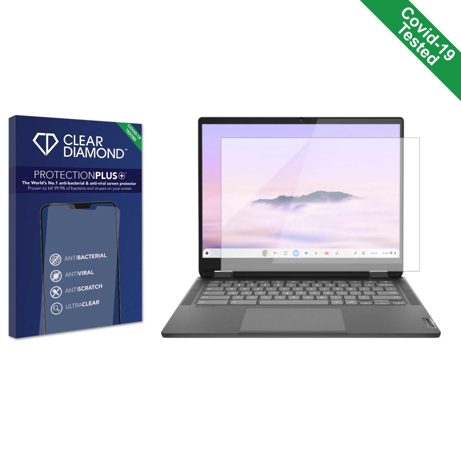 ScreenShield, Clear Diamond Anti-viral Screen Protector for Lenovo IdeaPad Flex 5i Chromebook 14 Gen 7