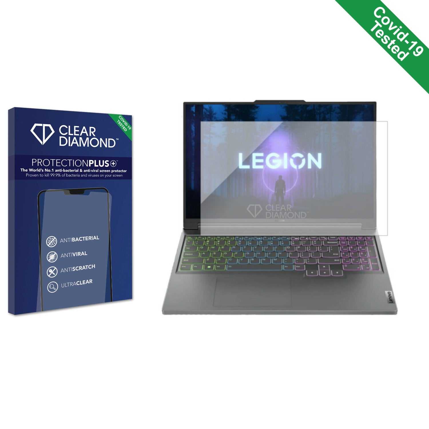 ScreenShield, Clear Diamond Anti-viral Screen Protector for Lenovo Legion Slim 5 16