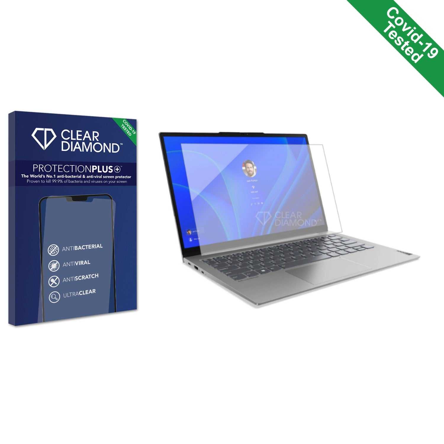 ScreenShield, Clear Diamond Anti-viral Screen Protector for Lenovo ThinkBook 13s Gen 4