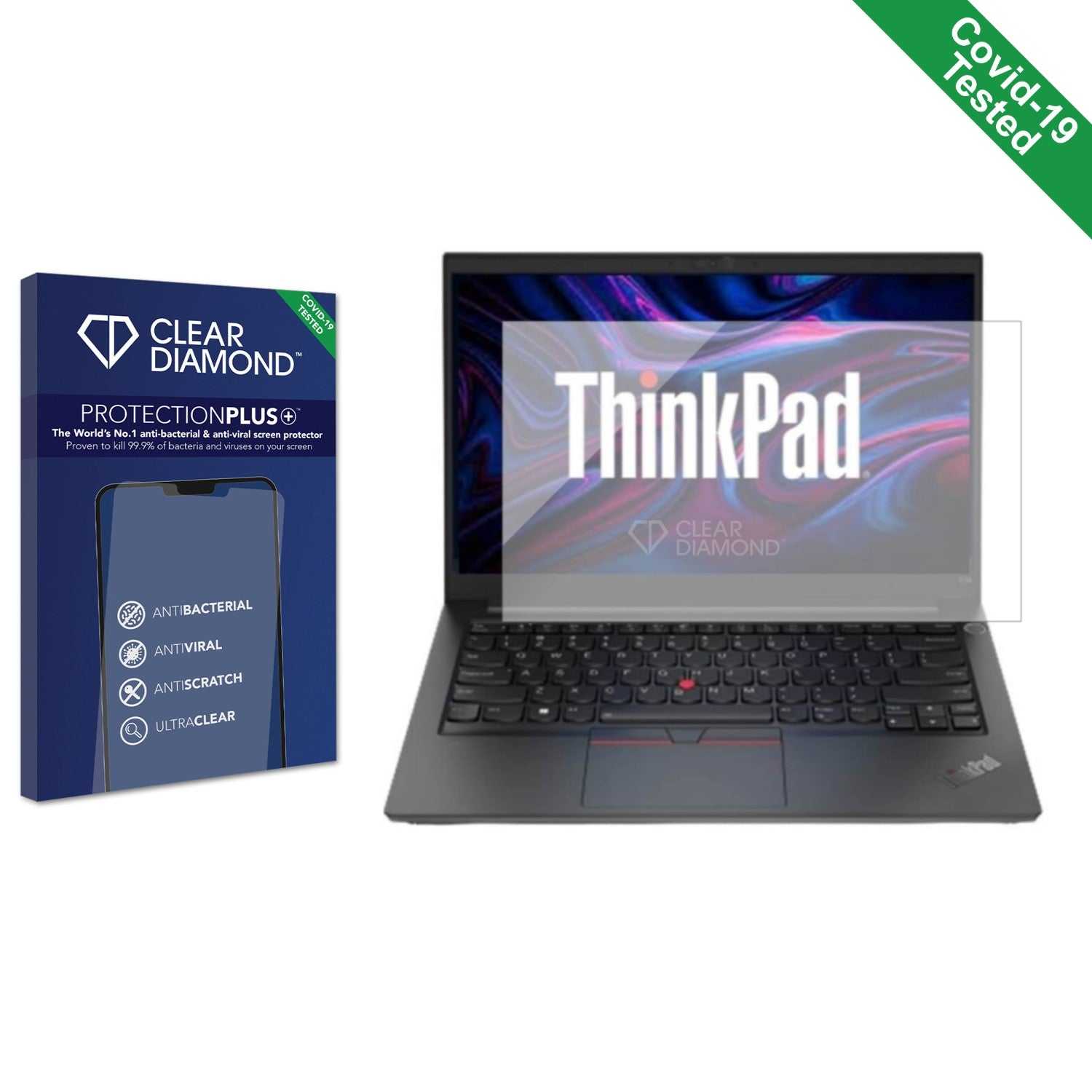 ScreenShield, Clear Diamond Anti-viral Screen Protector for Lenovo ThinkPad E14 Gen 5