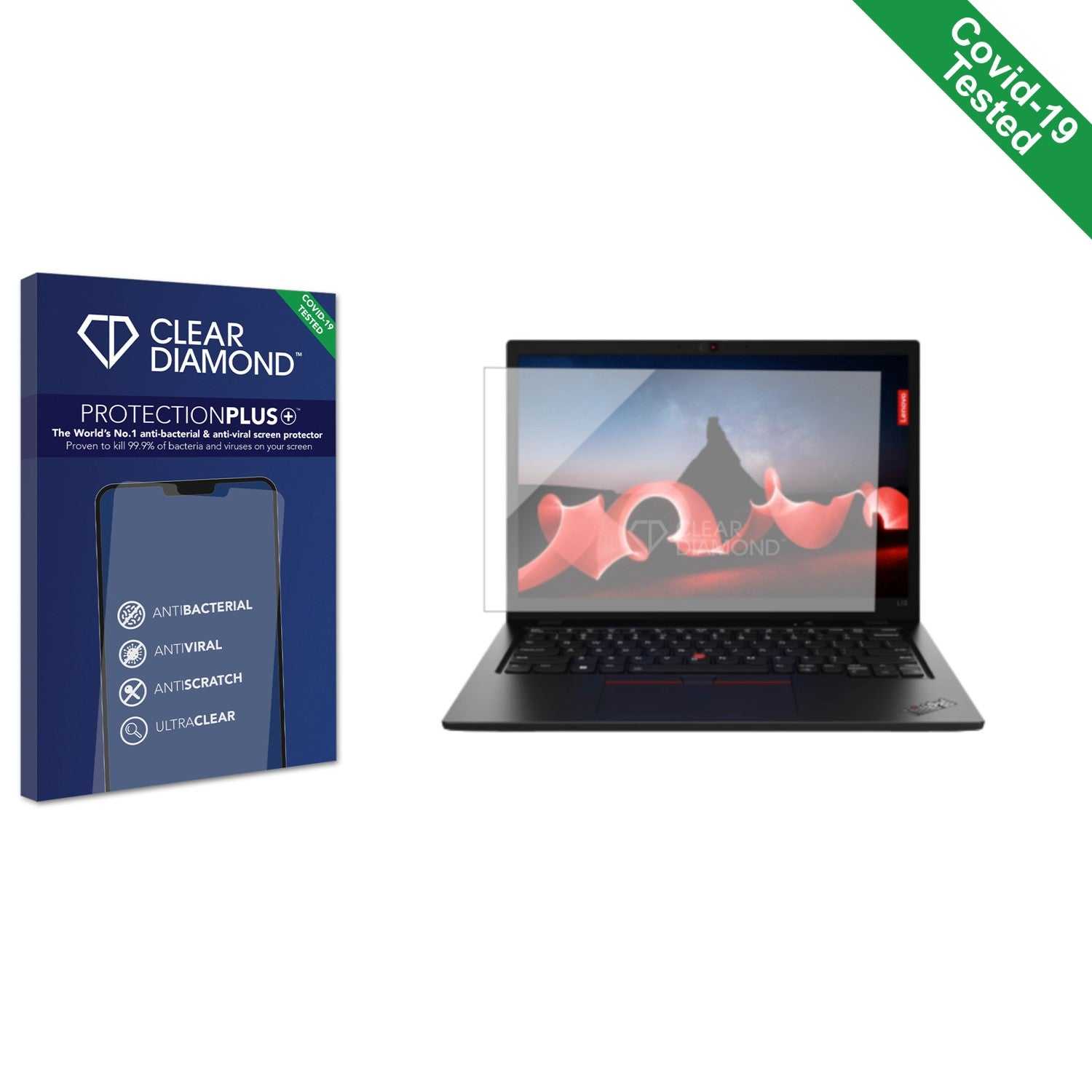 ScreenShield, Clear Diamond Anti-viral Screen Protector for Lenovo ThinkPad L13 Gen 4