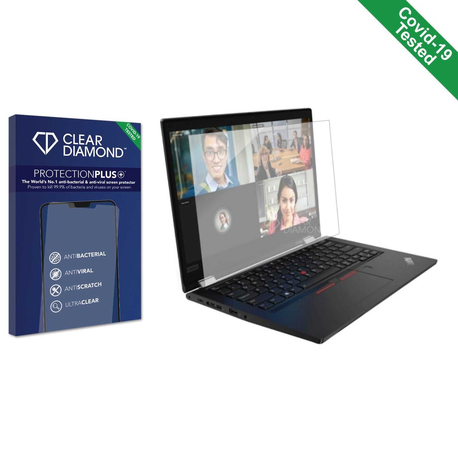 ScreenShield, Clear Diamond Anti-viral Screen Protector for Lenovo ThinkPad L13 Yoga Gen 4