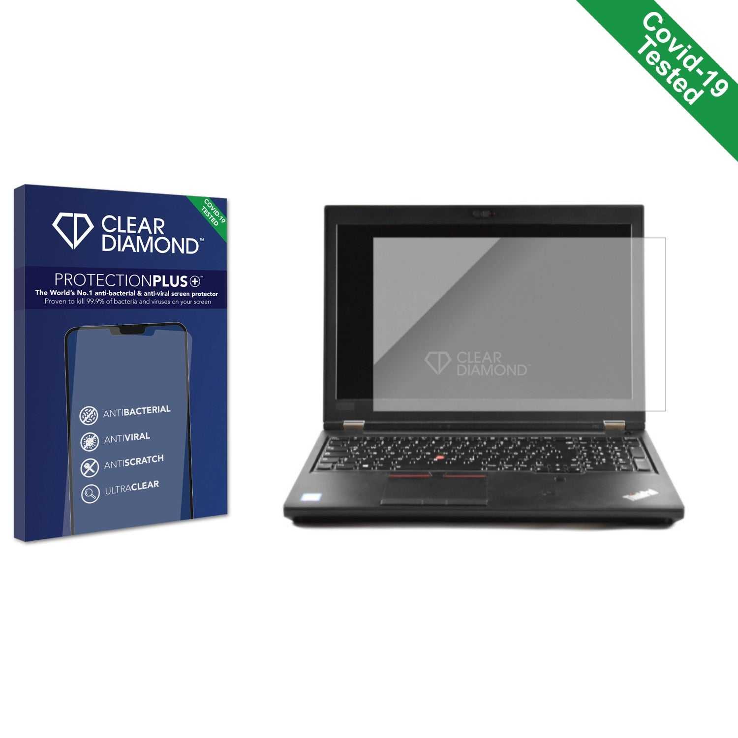 ScreenShield, Clear Diamond Anti-viral Screen Protector for Lenovo ThinkPad P52 Touch Mobile Workstation