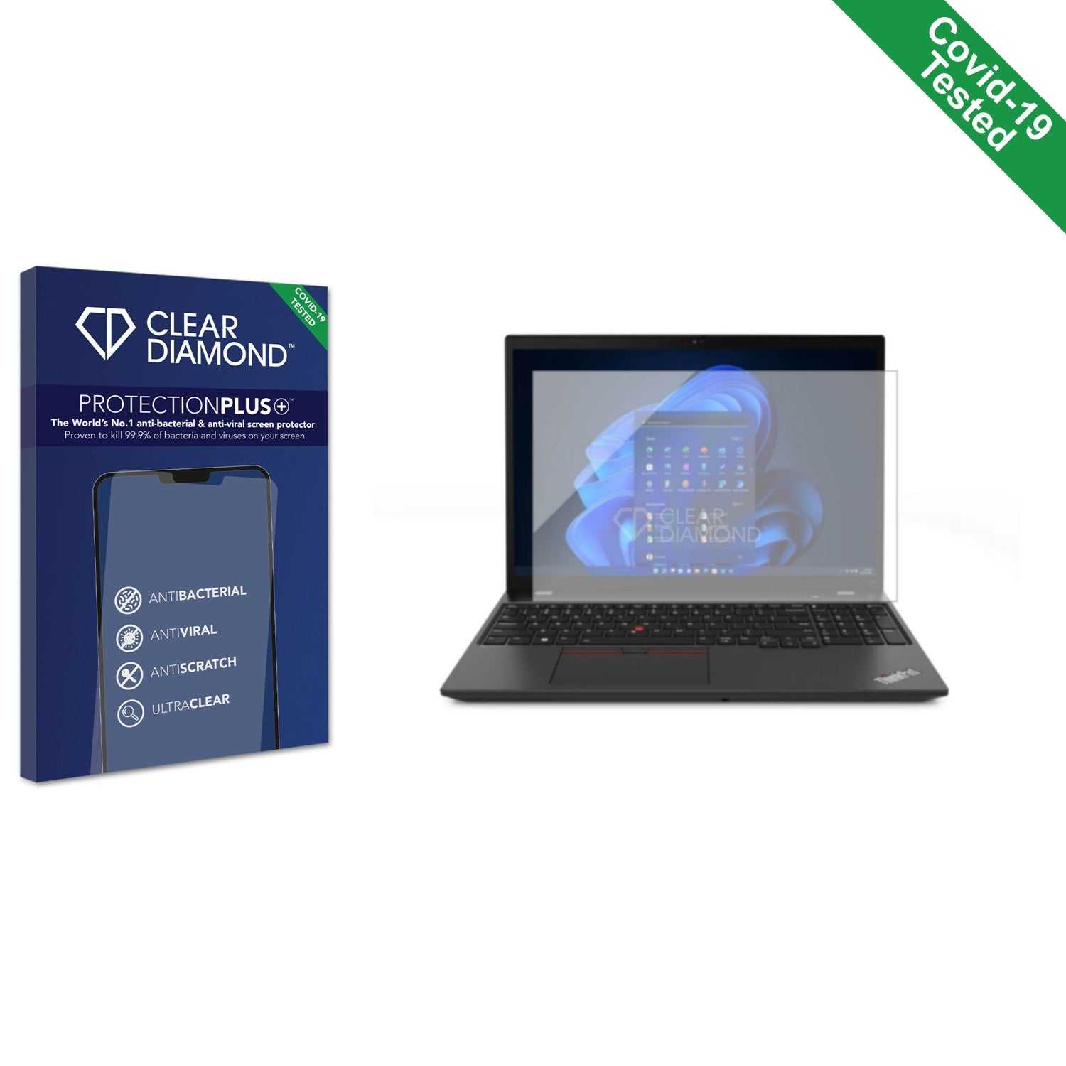 ScreenShield, Clear Diamond Anti-viral Screen Protector for Lenovo ThinkPad T16 16 (3rd Gen)