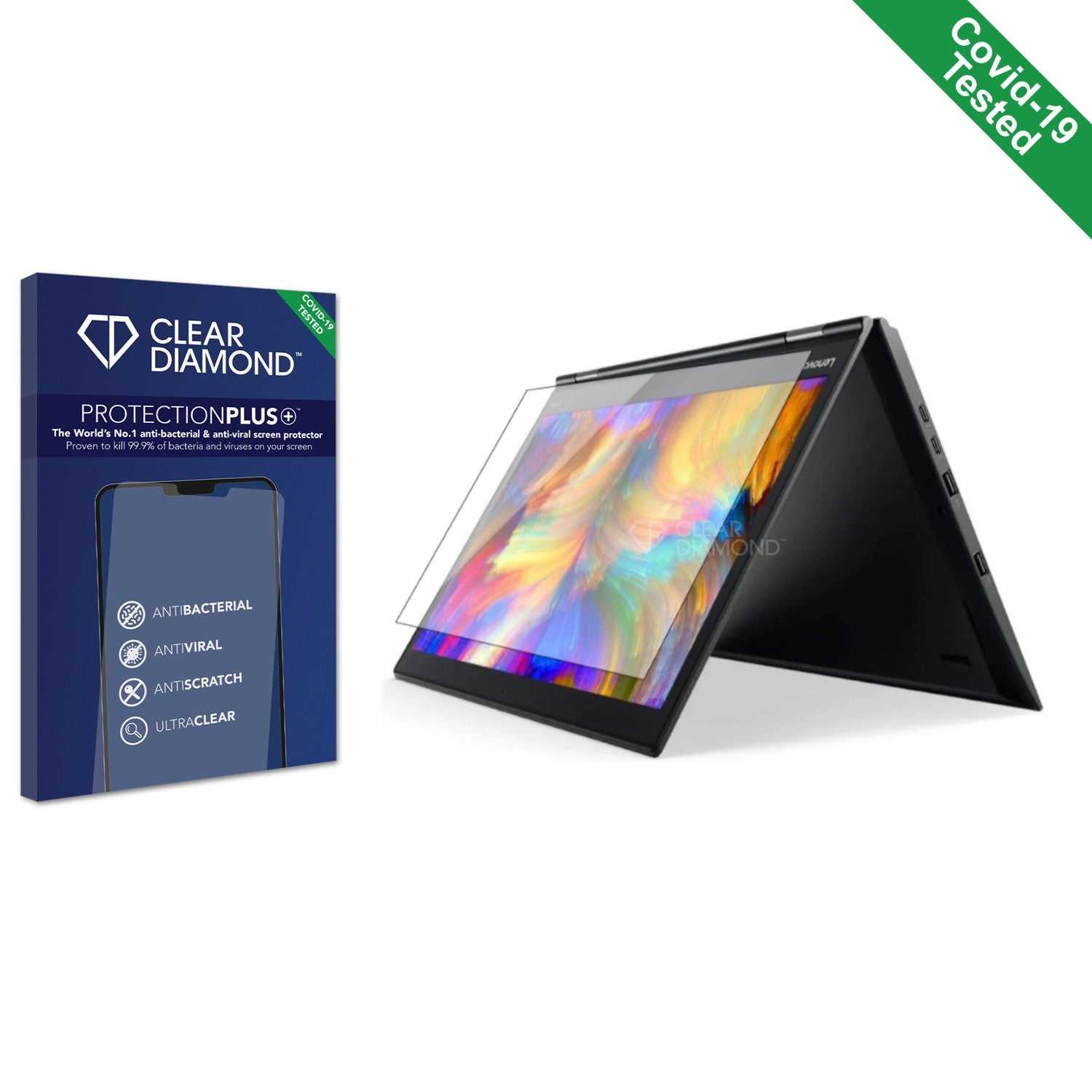 ScreenShield, Clear Diamond Anti-viral Screen Protector for Lenovo ThinkPad X1 Yoga (2nd Gen)