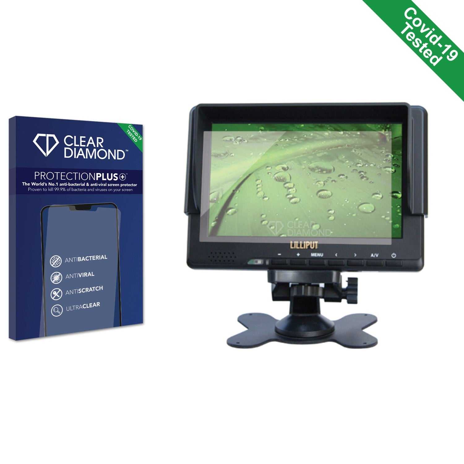 ScreenShield, Clear Diamond Anti-viral Screen Protector for Lilliput 7" 3G-SDI Field Monitor