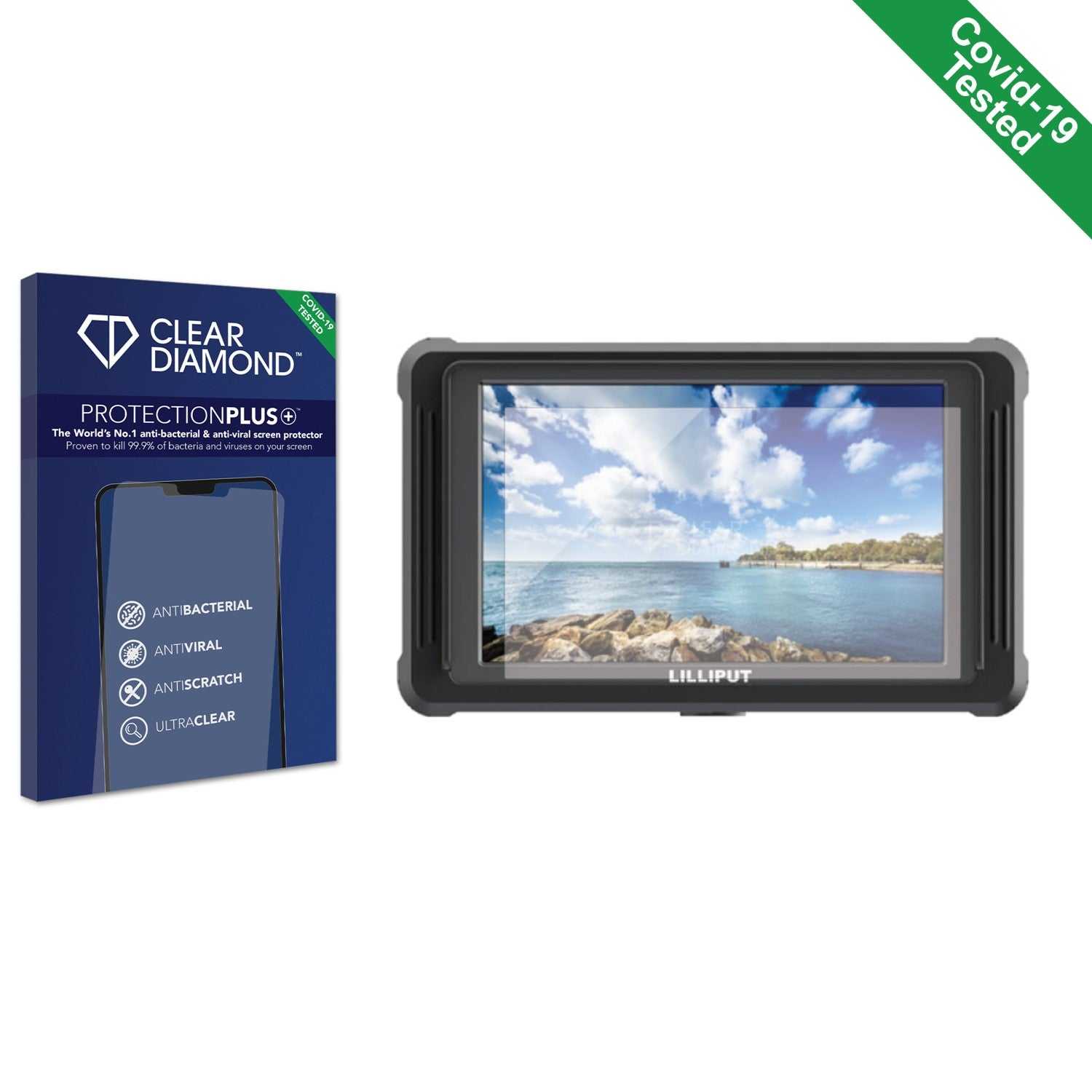 ScreenShield, Clear Diamond Anti-viral Screen Protector for Lilliput FS5-B 5.4" Monitor