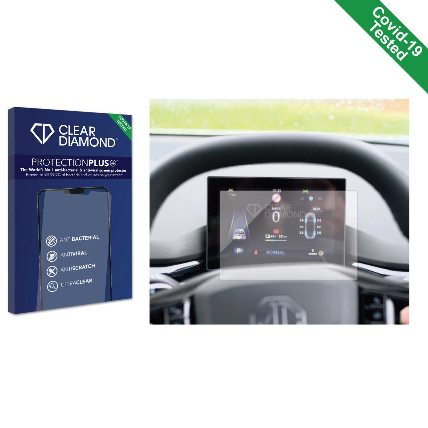 ScreenShield, Clear Diamond Anti-viral Screen Protector for MG4 Excite 2023 - Drivers Display