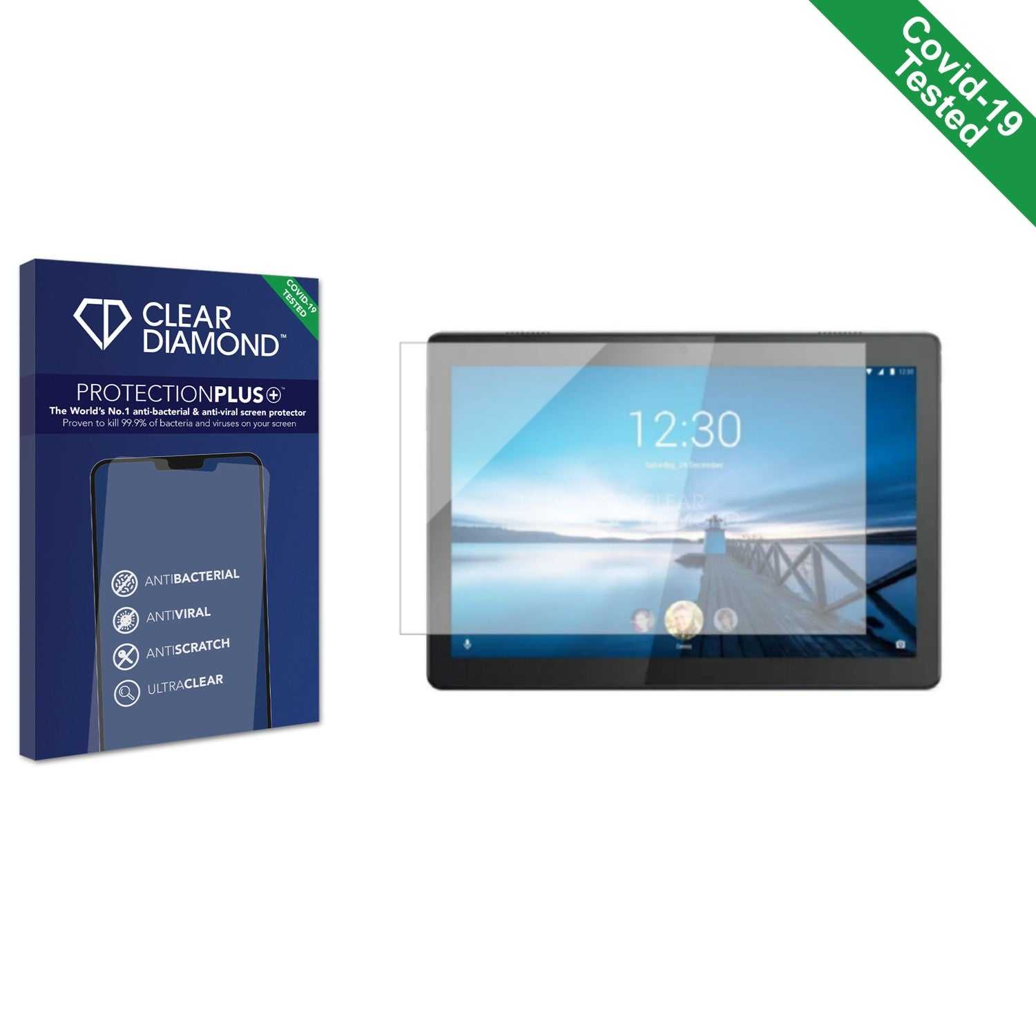 ScreenShield, Clear Diamond Anti-viral Screen Protector for Majestic TAB-714