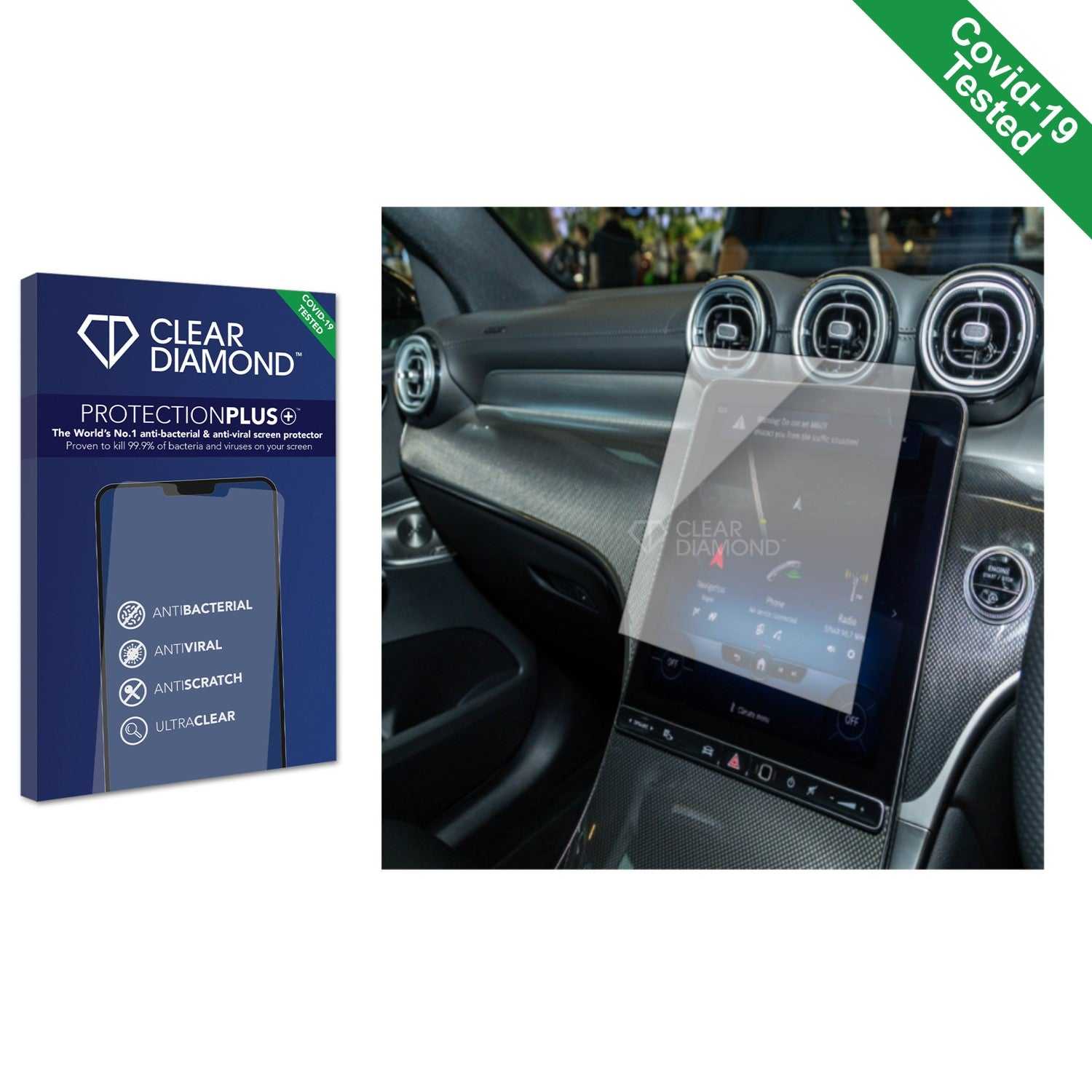 ScreenShield, Clear Diamond Anti-viral Screen Protector for Mercedes-Benz GLC X254 GPS Navigation 2023