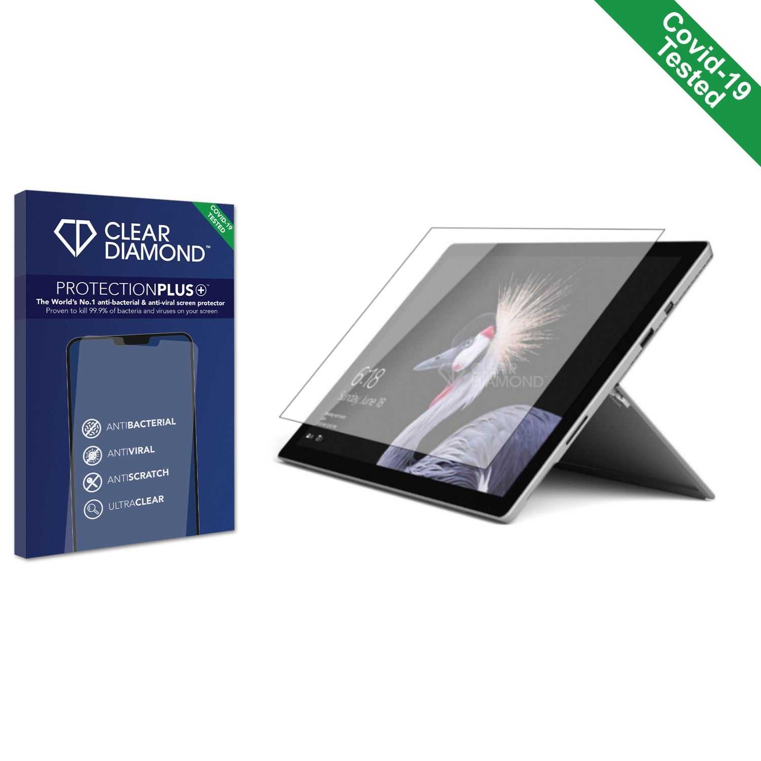 ScreenShield, Clear Diamond Anti-viral Screen Protector for Microsoft Surface Pro 5 2017