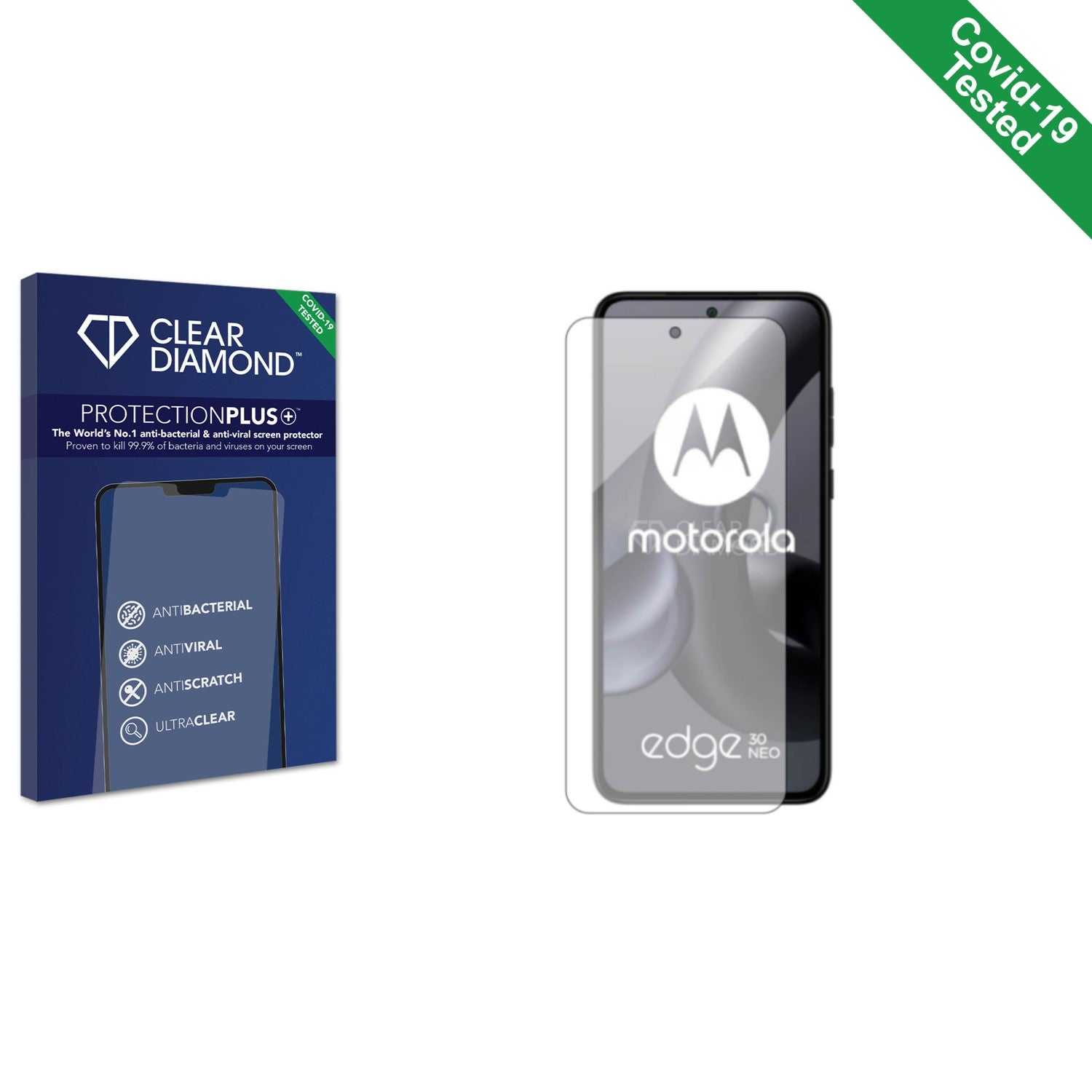 ScreenShield, Clear Diamond Anti-viral Screen Protector for Motorola Edge 30 Neo