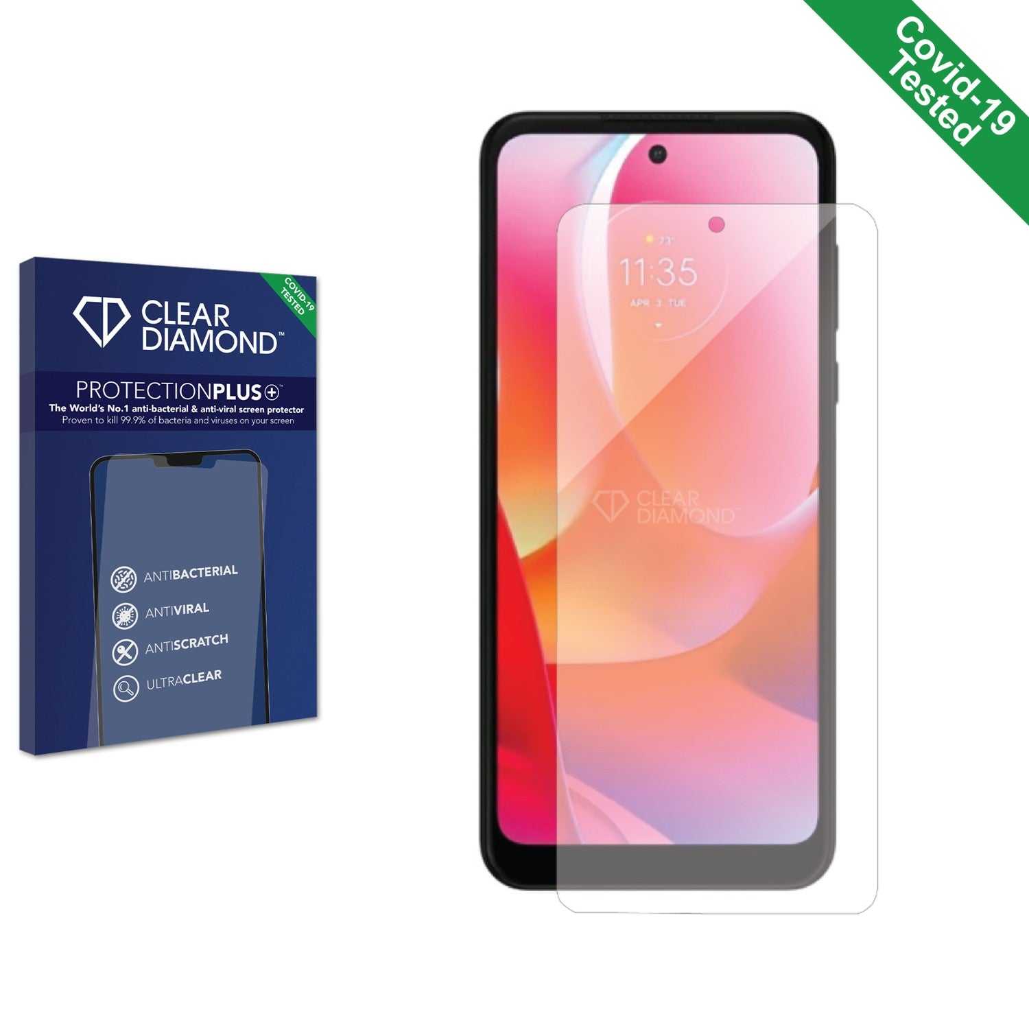 ScreenShield, Clear Diamond Anti-viral Screen Protector for Motorola Moto G Power 2022