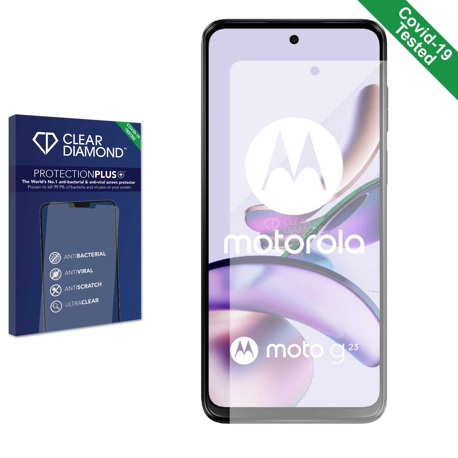 ScreenShield, Clear Diamond Anti-viral Screen Protector for Motorola Moto G23