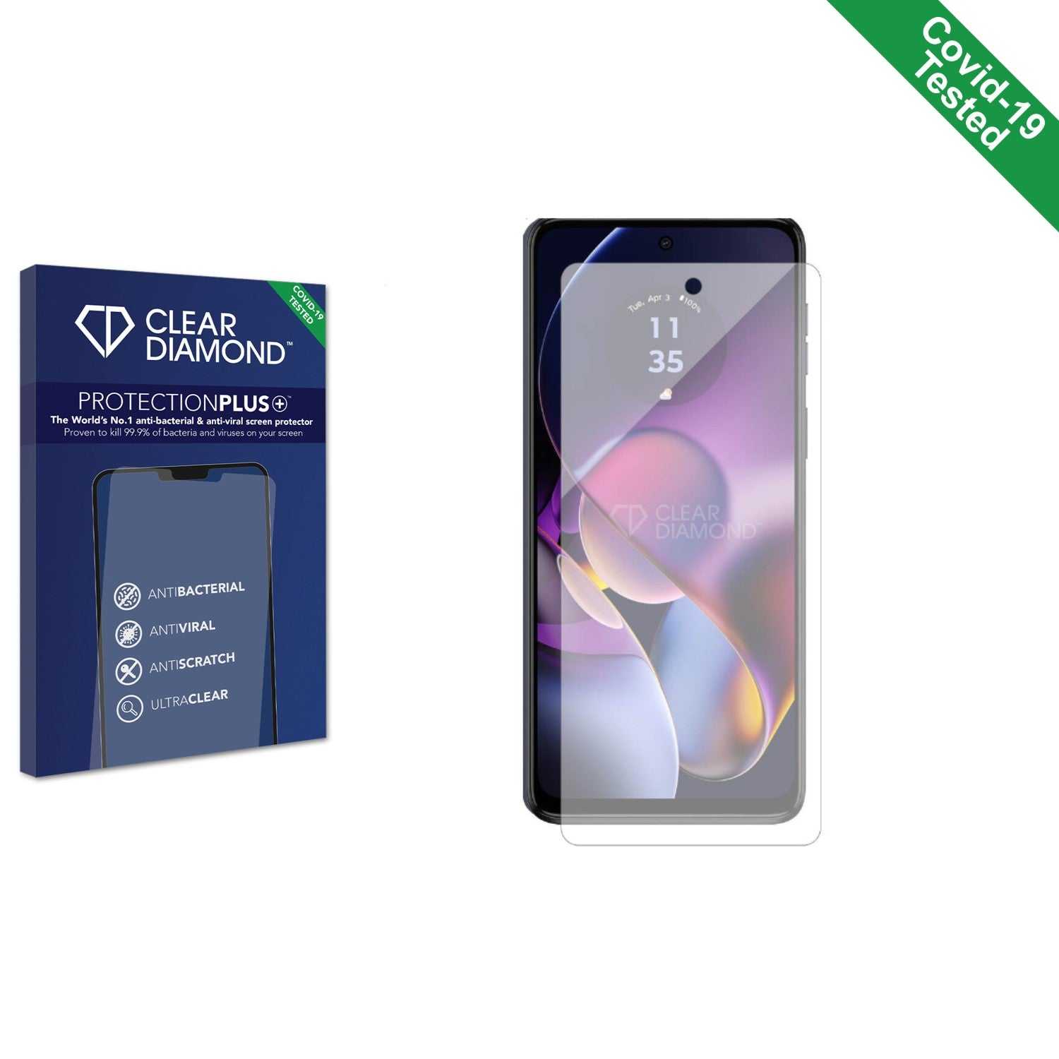 ScreenShield, Clear Diamond Anti-viral Screen Protector for Motorola Moto G54