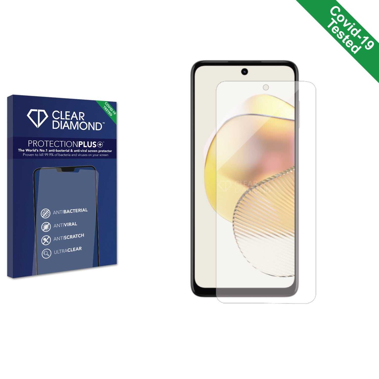 ScreenShield, Clear Diamond Anti-viral Screen Protector for Motorola Moto G73 5G