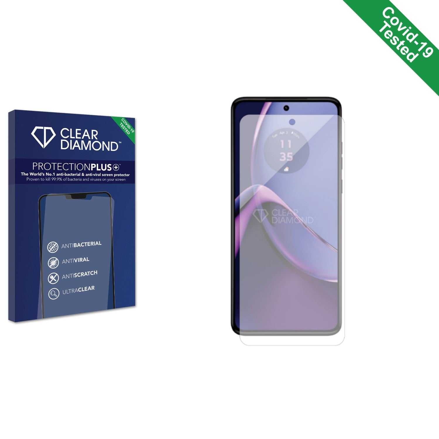 ScreenShield, Clear Diamond Anti-viral Screen Protector for Motorola Moto G84