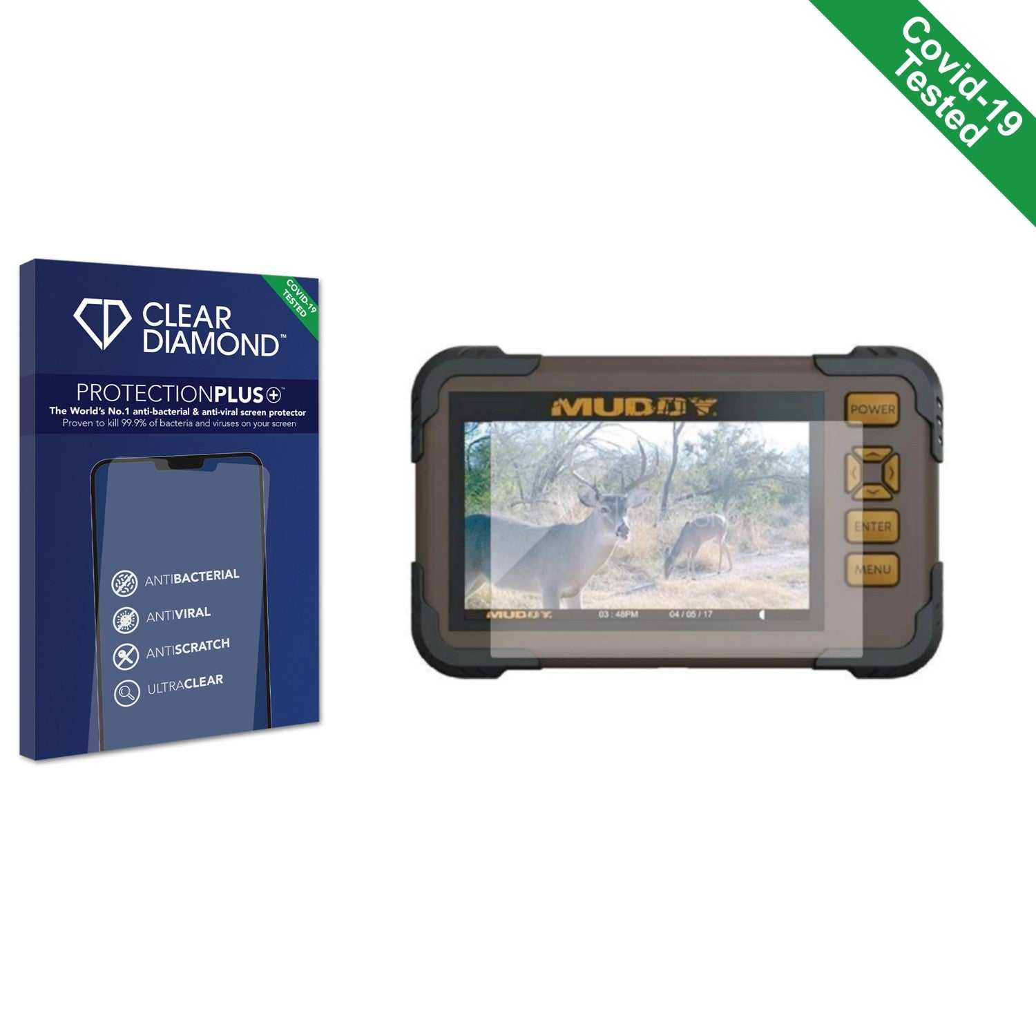 ScreenShield, Clear Diamond Anti-viral Screen Protector for Muddy Outdoors 4.3" SD Card Viewer