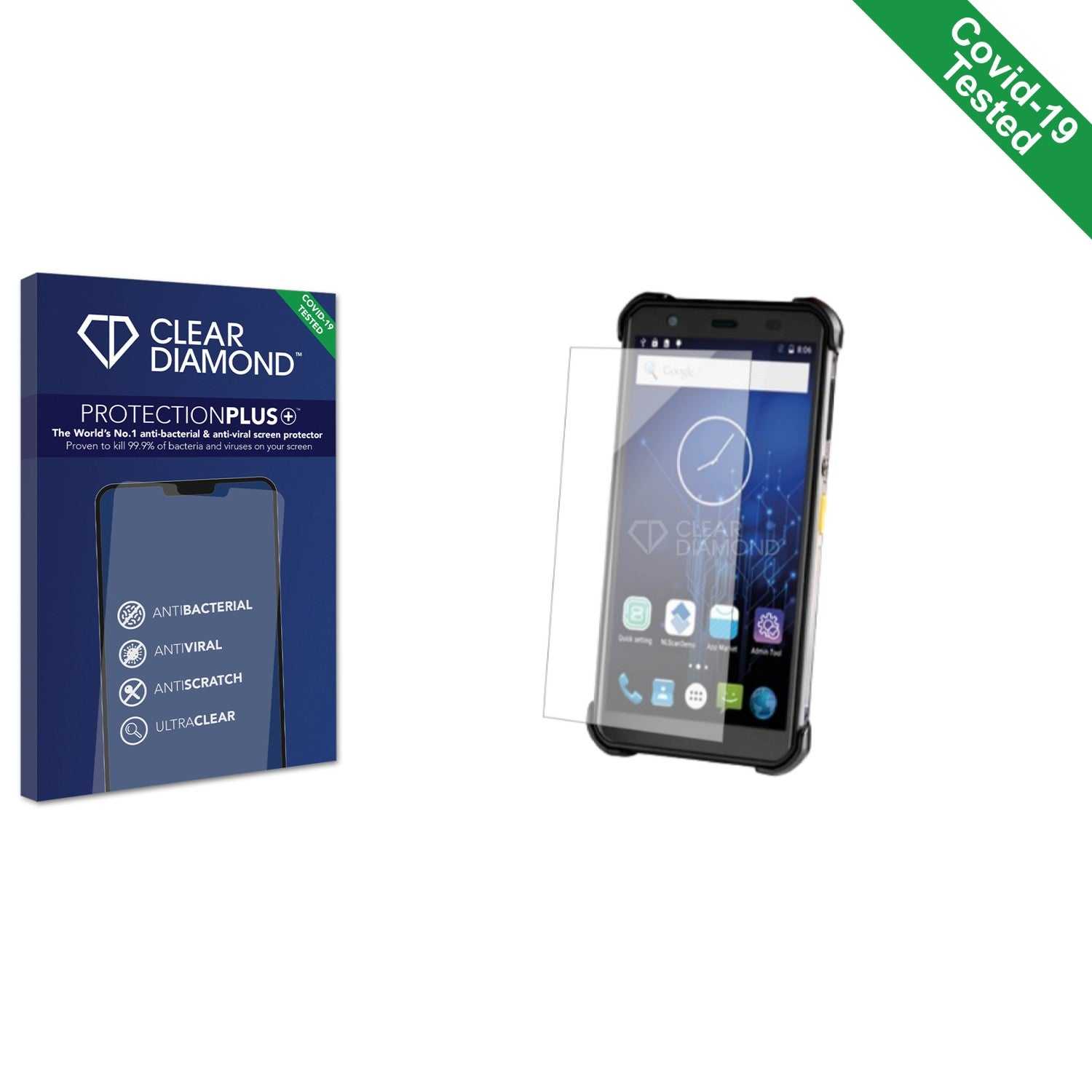 ScreenShield, Clear Diamond Anti-viral Screen Protector for Newland SD55 Lynx II