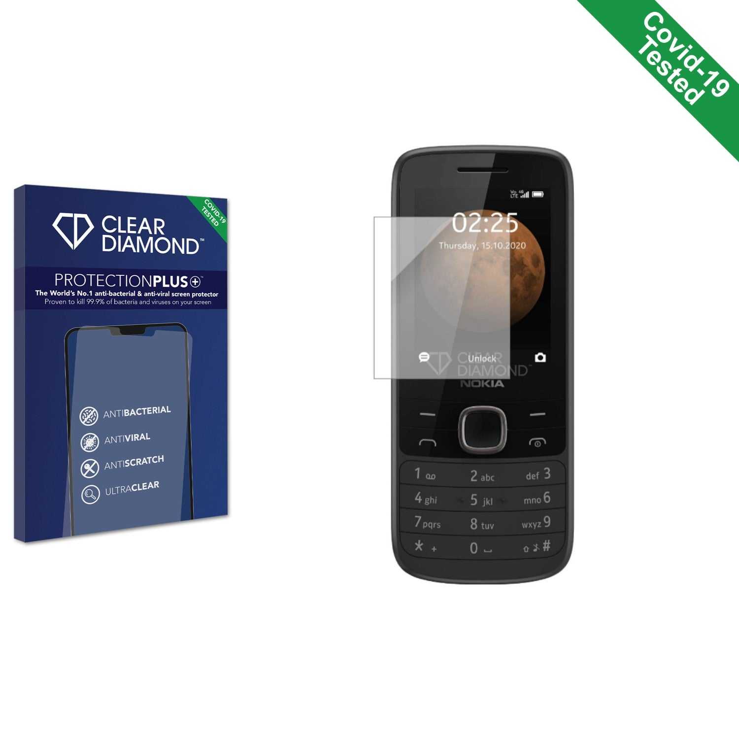 ScreenShield, Clear Diamond Anti-viral Screen Protector for Nokia 2254G