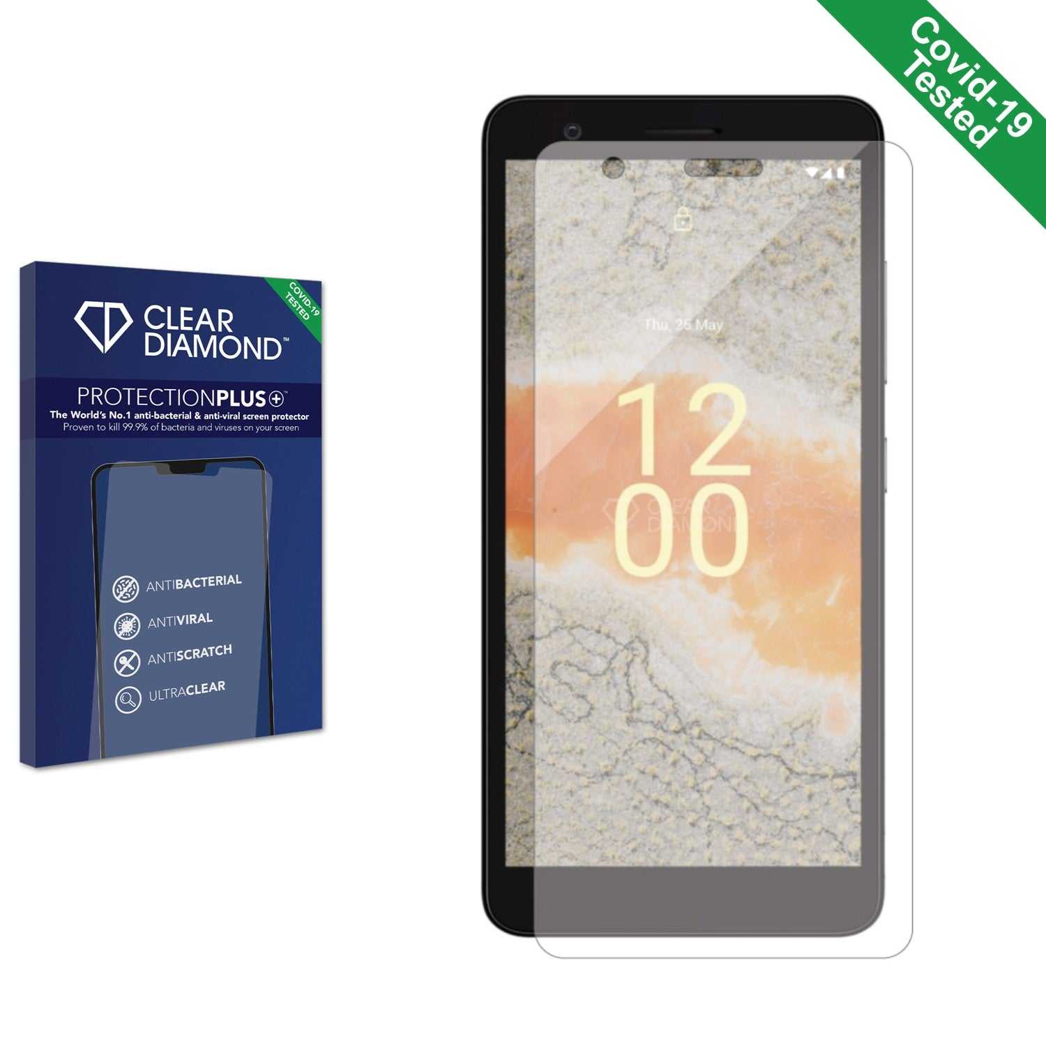 ScreenShield, Clear Diamond Anti-viral Screen Protector for Nokia C02