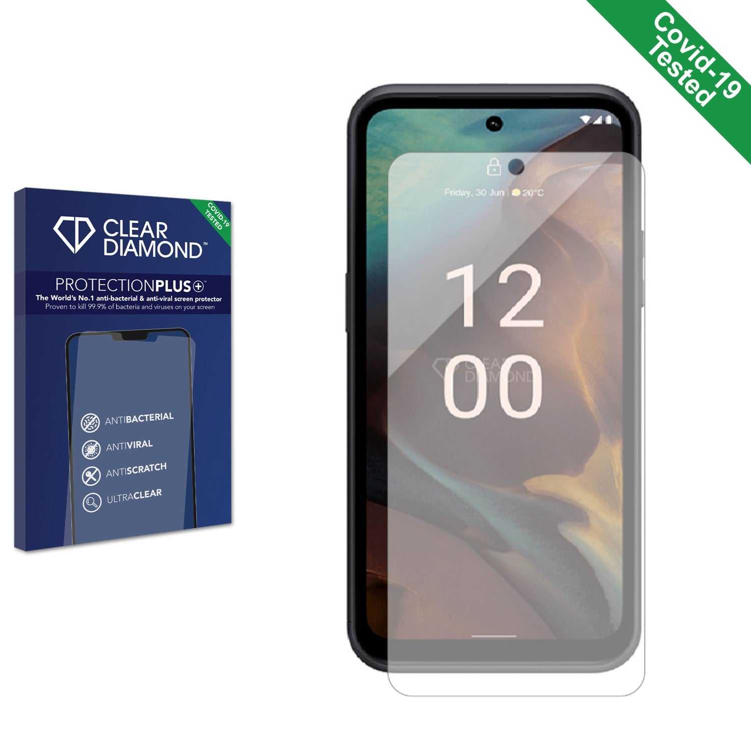 ScreenShield, Clear Diamond Anti-viral Screen Protector for Nokia XR21