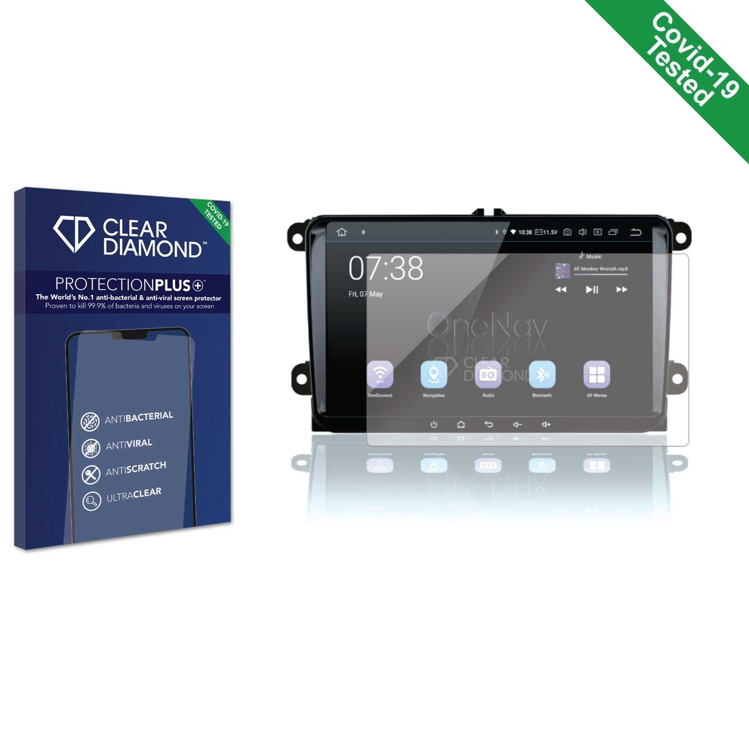 ScreenShield, Clear Diamond Anti-viral Screen Protector for OneNav Pro