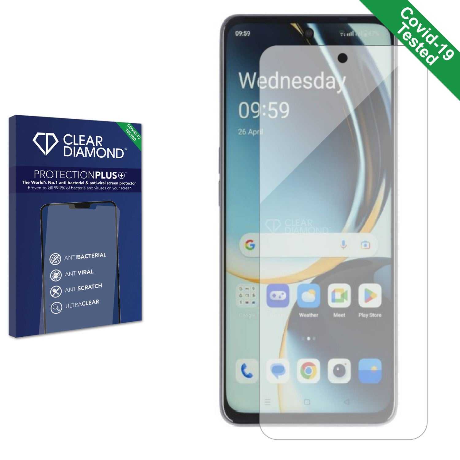 ScreenShield, Clear Diamond Anti-viral Screen Protector for OnePlus Nord CE3