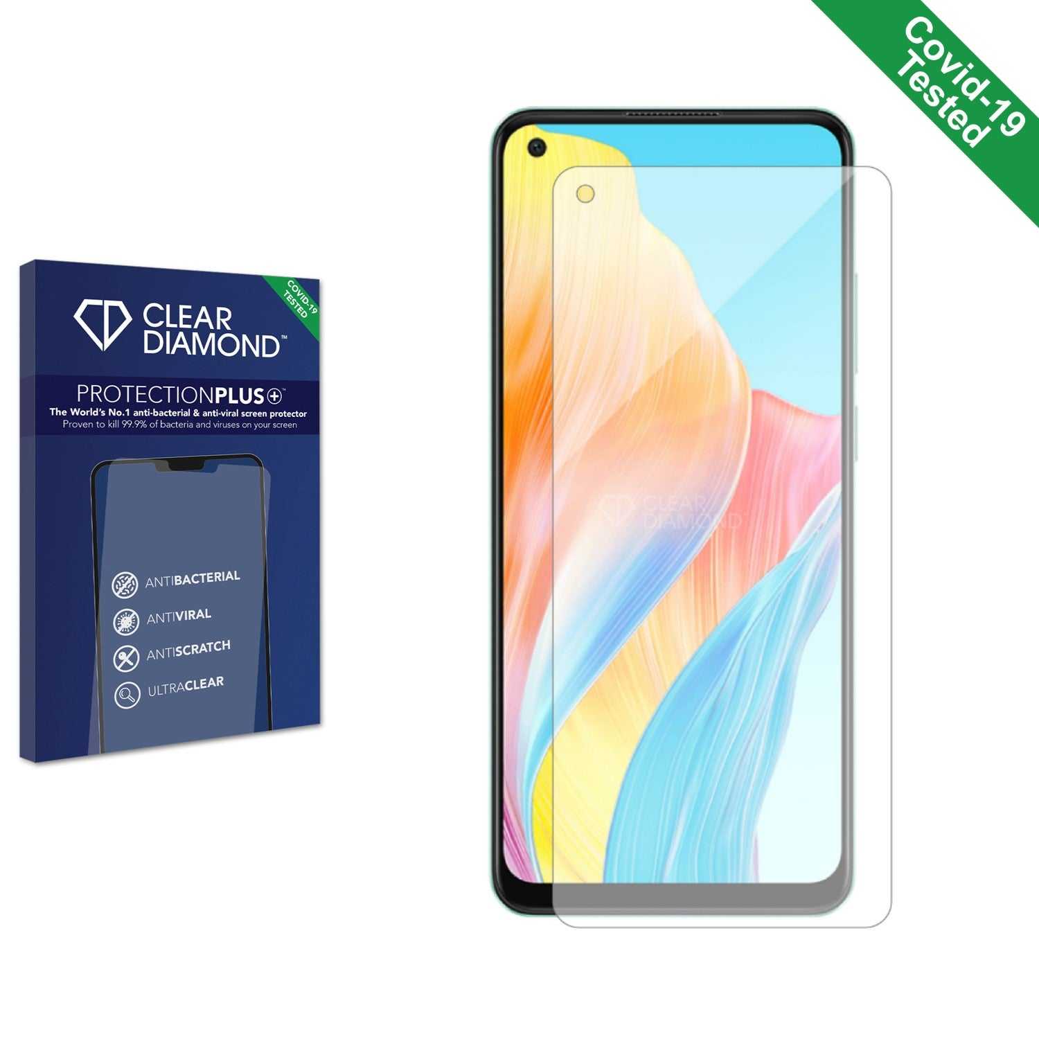 ScreenShield, Clear Diamond Anti-viral Screen Protector for Oppo A78 4G