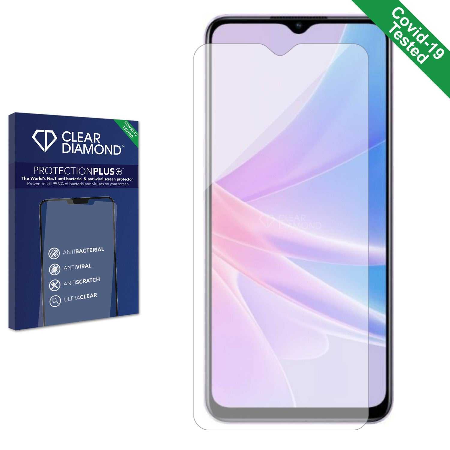 ScreenShield, Clear Diamond Anti-viral Screen Protector for Oppo A78 5G