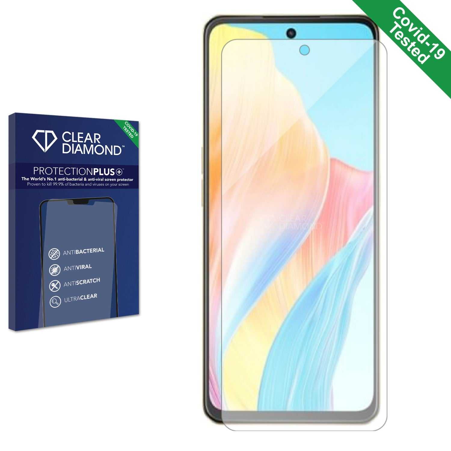 ScreenShield, Clear Diamond Anti-viral Screen Protector for Oppo F23