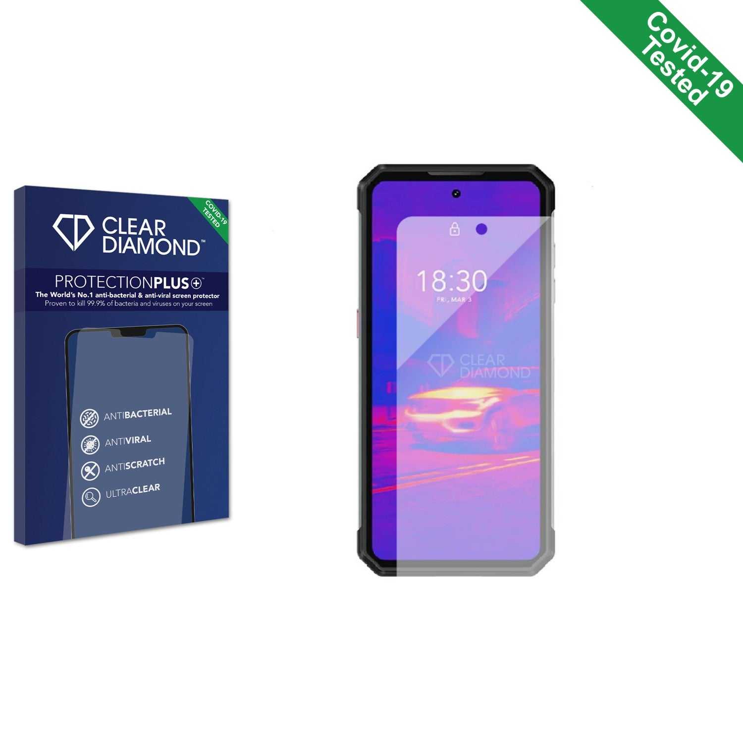 ScreenShield, Clear Diamond Anti-viral Screen Protector for Oukitel WP21 Ultra