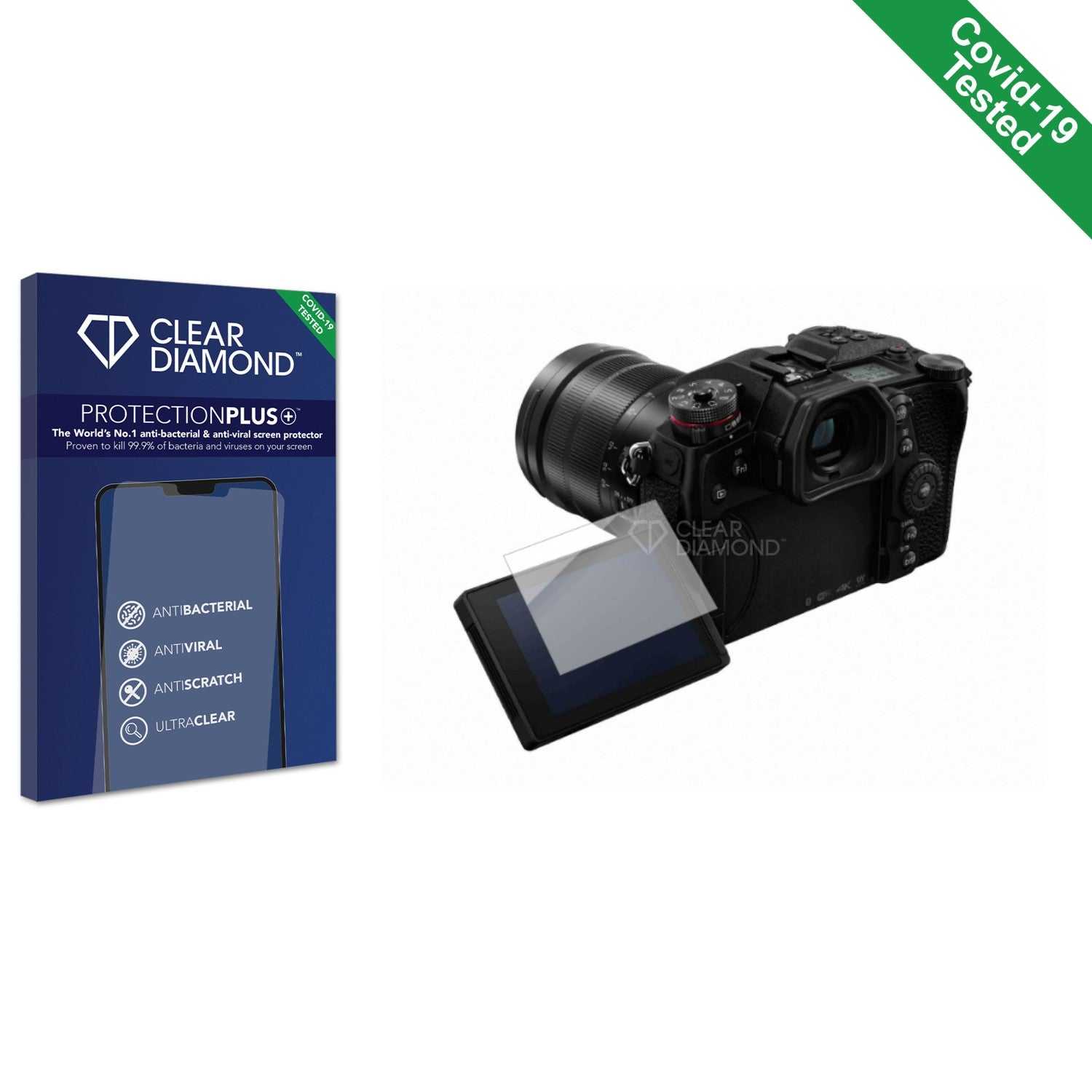 ScreenShield, Clear Diamond Anti-viral Screen Protector for Panasonic Lumix DC-G9 II