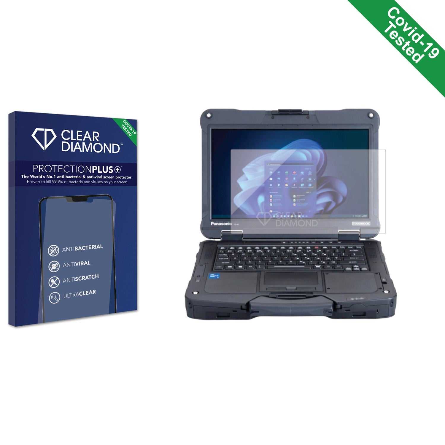 ScreenShield, Clear Diamond Anti-viral Screen Protector for Panasonic Toughbook FZ-40